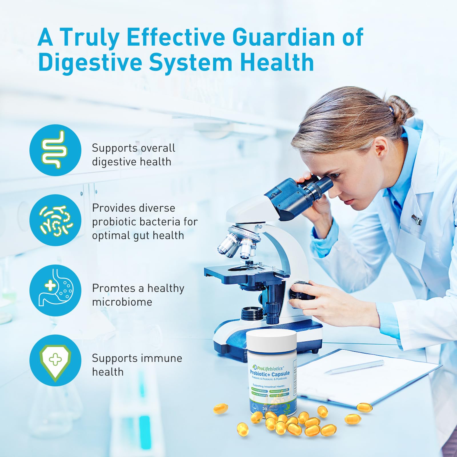 3-in-1 Probiotics for Gut and Digestive Health,Immune Support,Supplements Supporting Occasional Constipation,Diarrhea,Gas,Bloating,Delayed-Released Designed to Thrive, 30 Vegan Capsules PROLIFEBIOTICS uk supplements