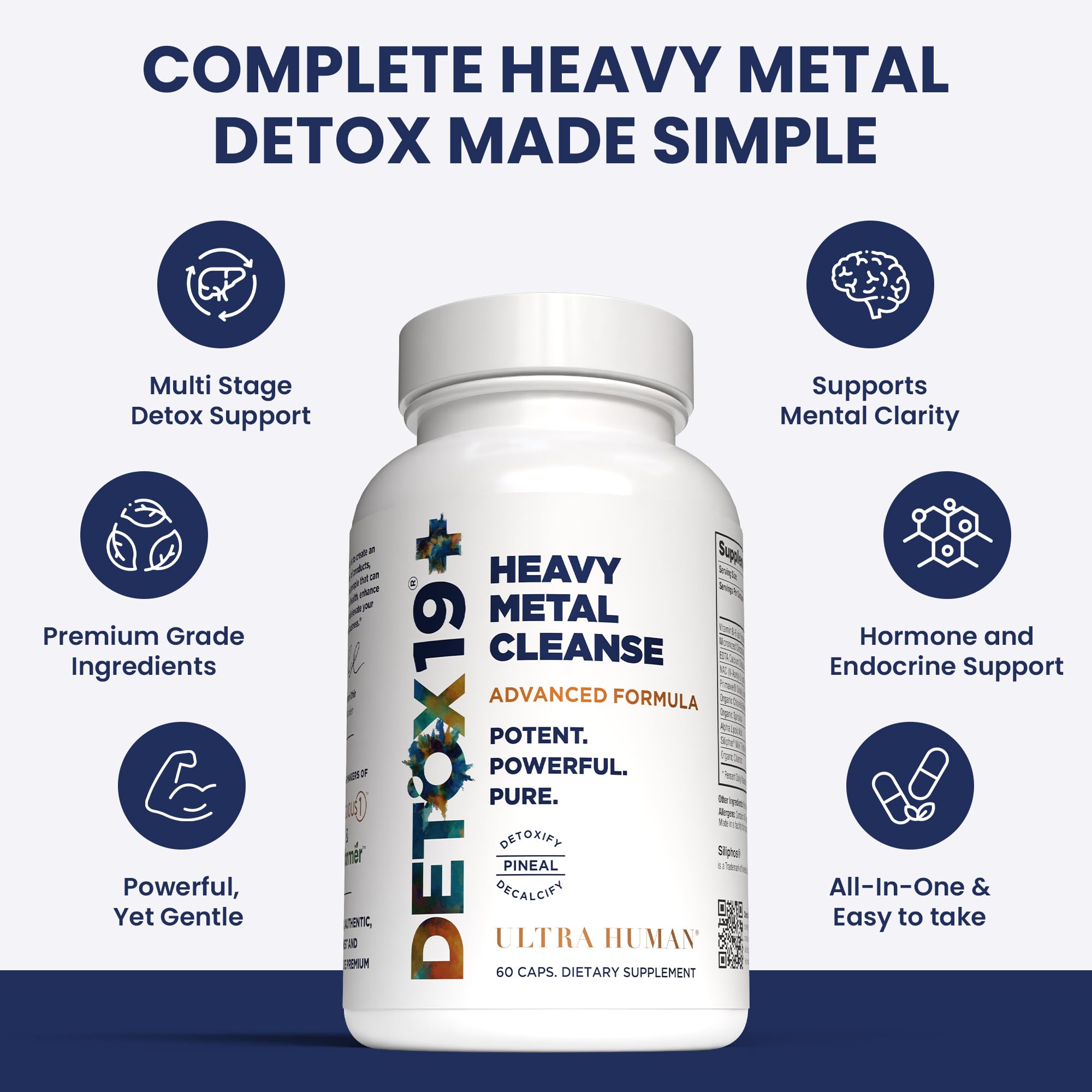 Ultra Human Daily Wellness Support – Heavy Metal Detox Cleanse, with Zeolite, Shilajit, Organic Chlorella & Spirulina, NAC & Alpha Lipoic. Supports Daily Detox, Cognition, Immune System -(Made in USA) Ultra Human uk supplements