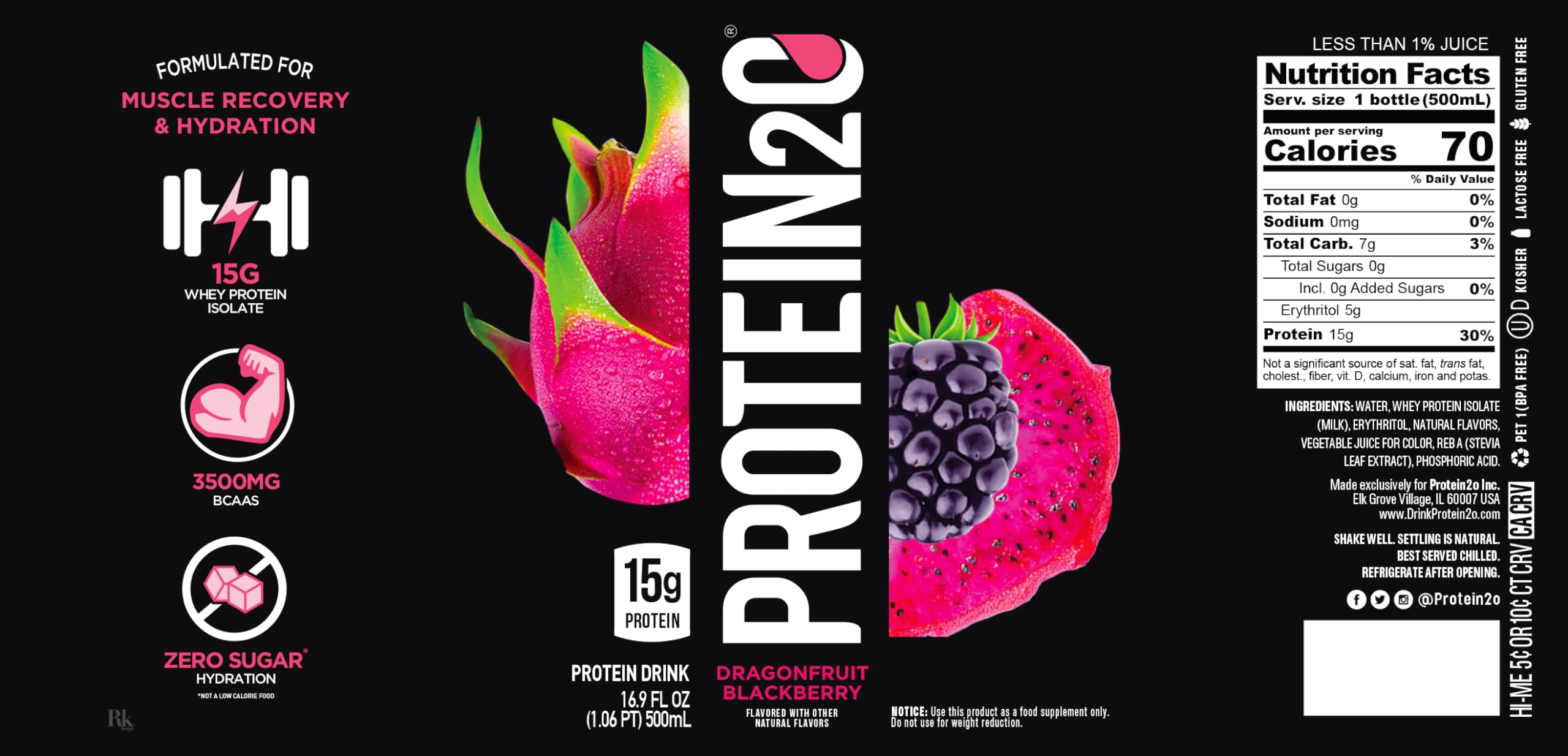 Protein2o 15g Whey Protein Isolate Infused Water, Ready To Drink, Sugar Free, Gluten Free Protein2o uk supplements