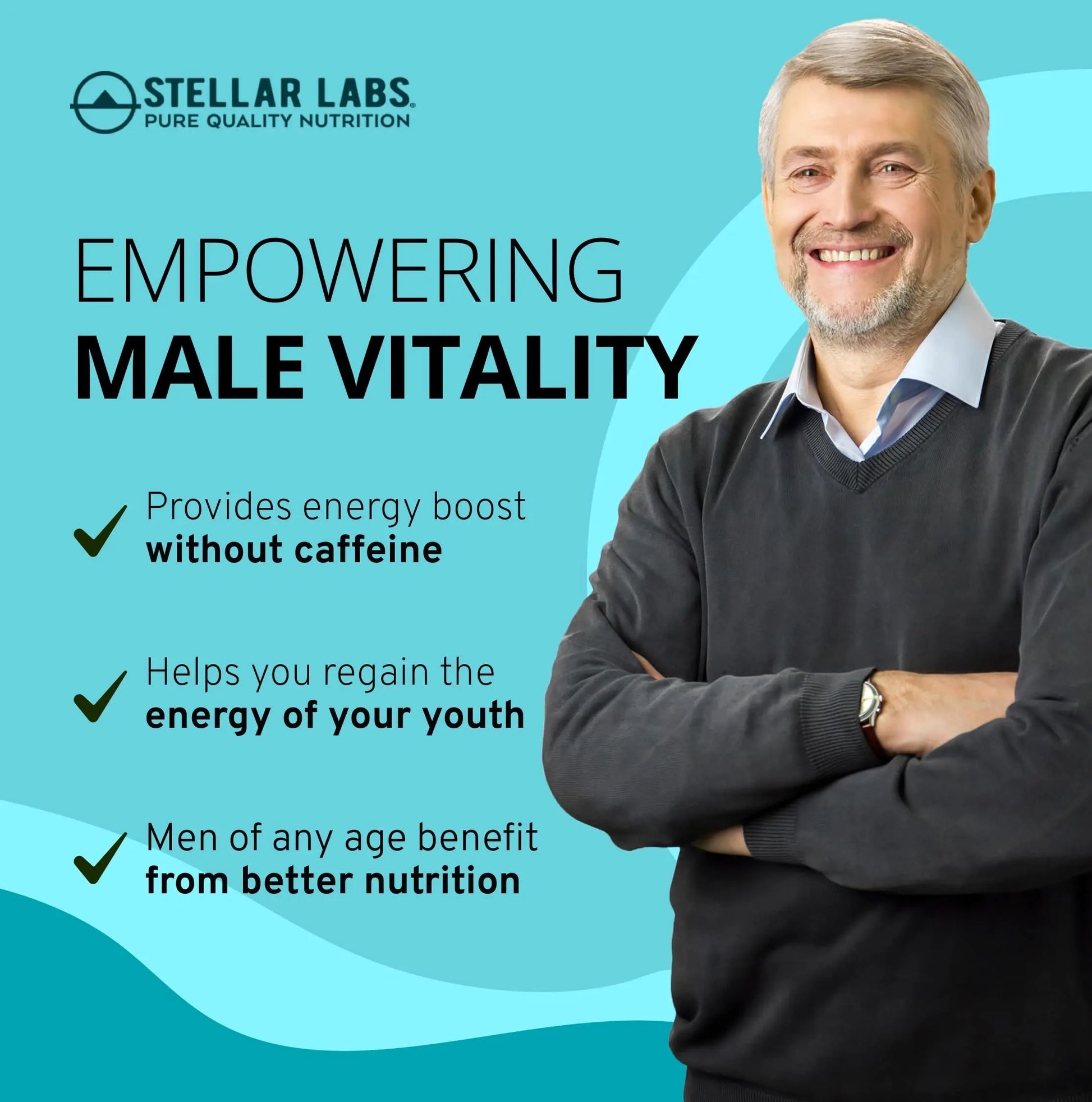 Stellar Labs Men's Low FODMAP Vegan Daily Multivitamin, No Iron | Easy On Sensitive Stomachs, Easy to Swallow Vitamins | Stellar Labs uk supplements