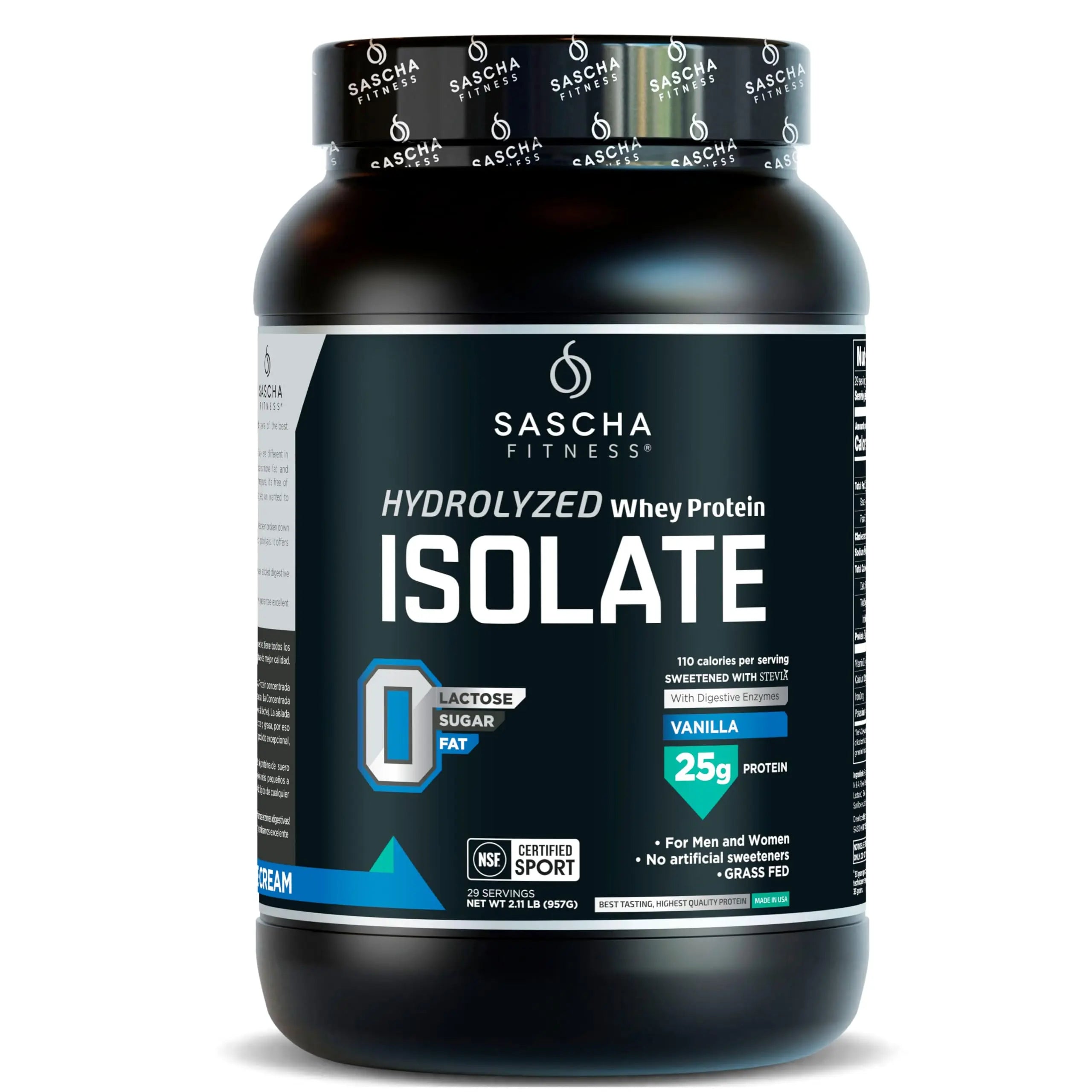 SASCHA FITNESS Hydrolyzed Whey Protein Isolate,100% Grass-Fed (2 Pounds, Vanilla) SASCHA FITNESS uk supplements