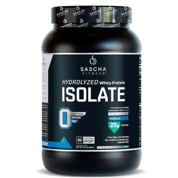 SASCHA FITNESS Hydrolyzed Whey Protein Isolate,100% Grass-Fed (2 Pounds, Vanilla) SASCHA FITNESS uk supplements