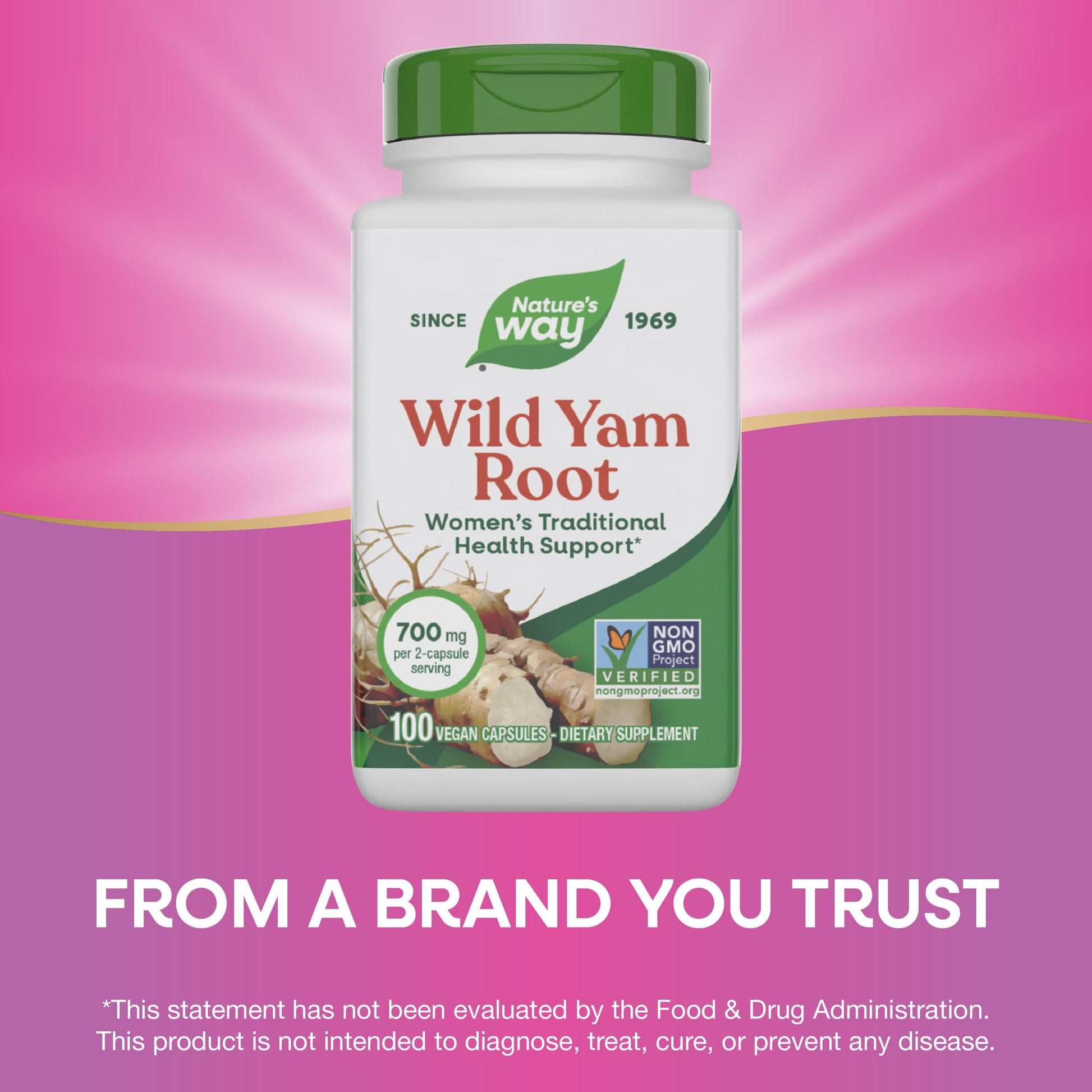 Nature's Way Wild Yam Root Capsules, Women's Traditional Health Support*, 700 mg per 2-Capsule Serving, Non-GMO Project Verified, 100 Vegan Capsules (Packaging May Vary) Nature's Way uk supplements