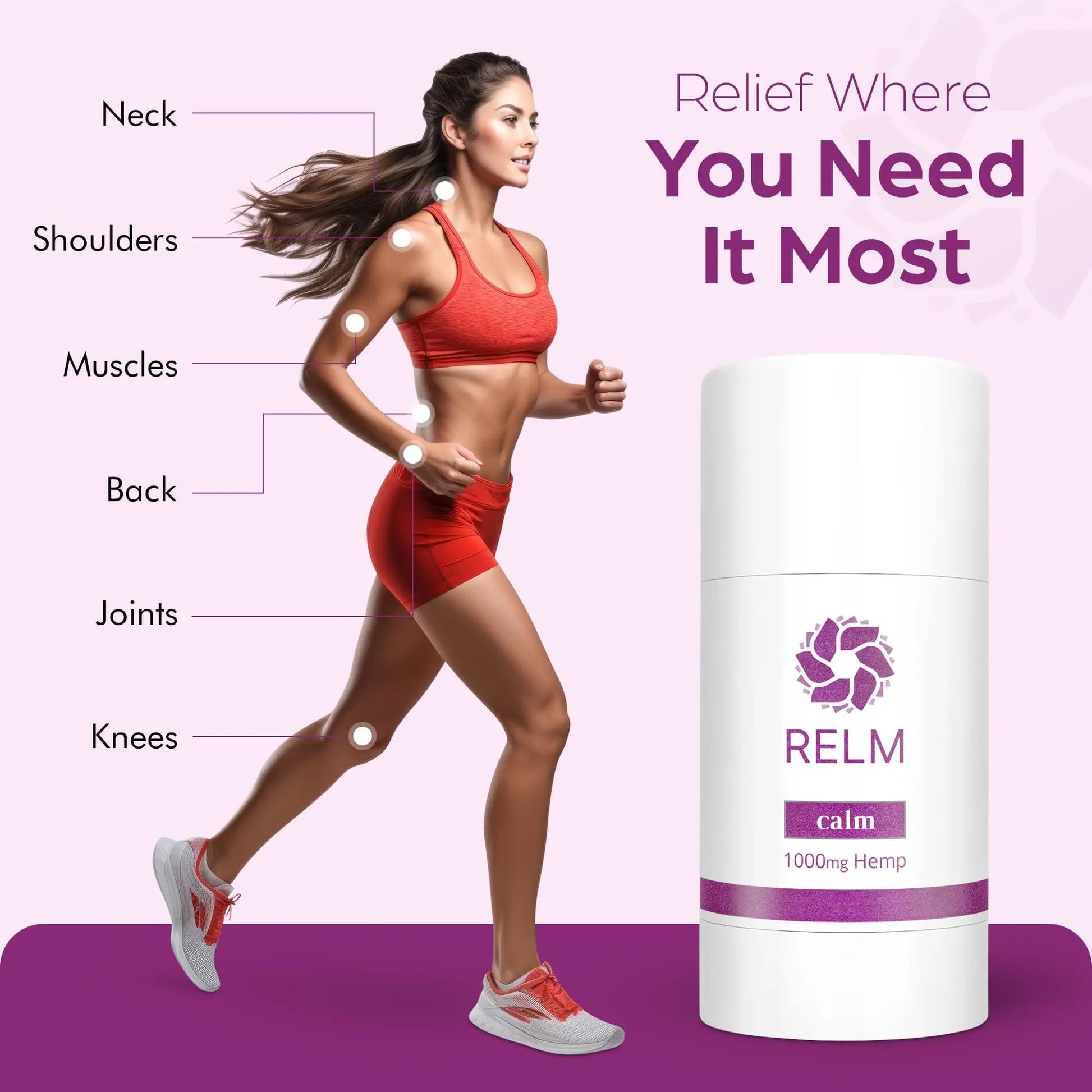 Relm Wellness Hemp Cream Relief - Maximum Strength Oil Roll On - Lavender Essential Oil - 1000mg Hemp - Nighttime Calming Creme | Great for sore Knee, Back, Joints and Muscles | Solid Lotion Balm Relm Wellness uk supplements