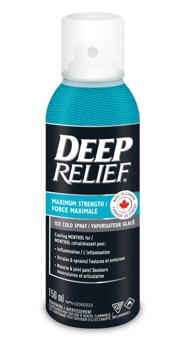 Deep Relief Ice Cold Spray, 150ml - Plastic Bottle, Spray, Cold Therapy, Turquoise, 5.3cm x 5.3cm x 17.1cm Deep Relief uk supplements