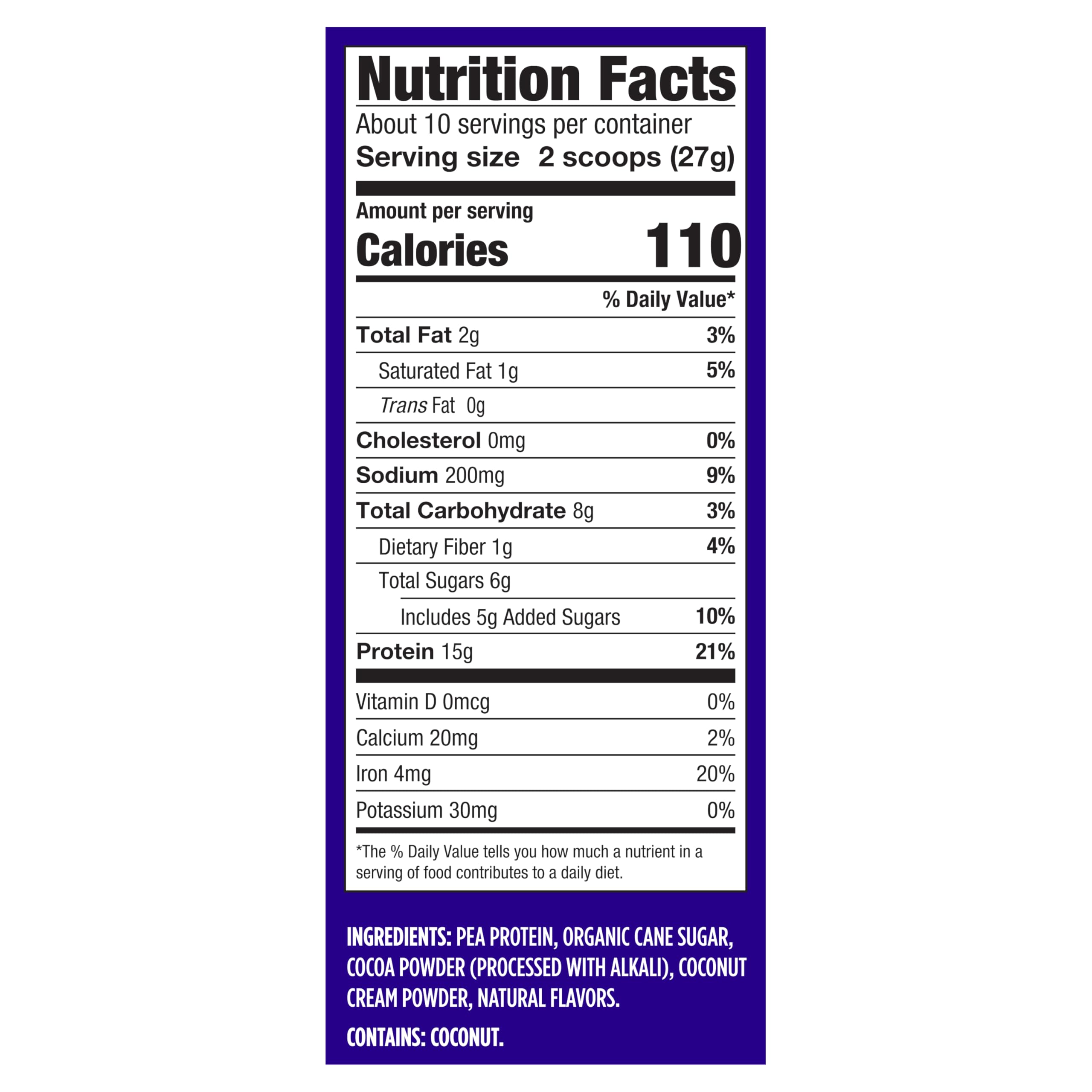 Vega Protein Made Simple - 15g Plant-Based Pea Protein, Chocolate, 10 Servings, Stevia Free, No Artificial Sweeteners or Gums, Non-GMO, Gluten Free, Dairy Free, 9.6oz (Packaging May Vary) Vega uk supplements