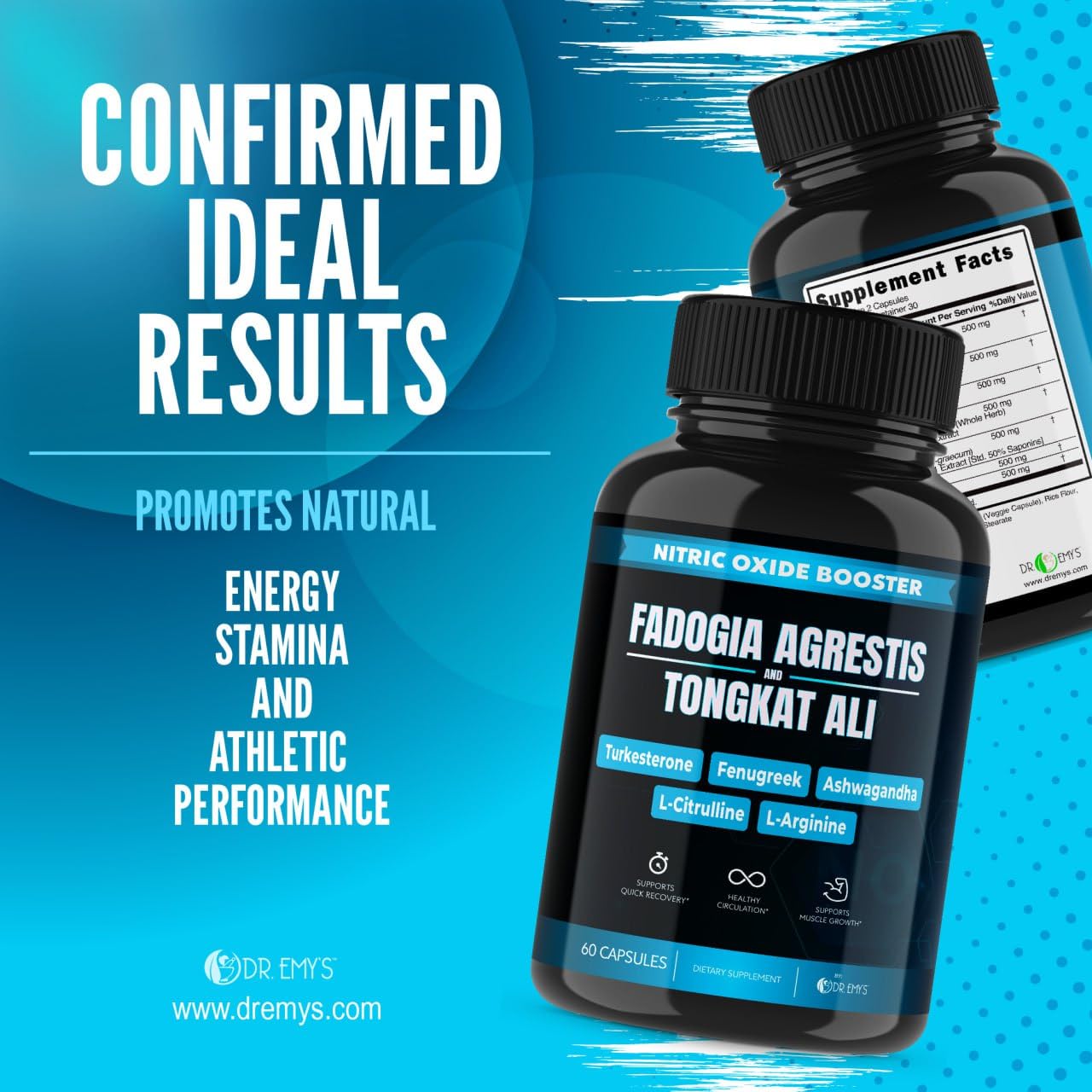 (2 Pack) Tongkat Ali Fadogia Agrestis Nitric Oxide Ashwagandha Supplement for Men Dr. Emy's uk supplements