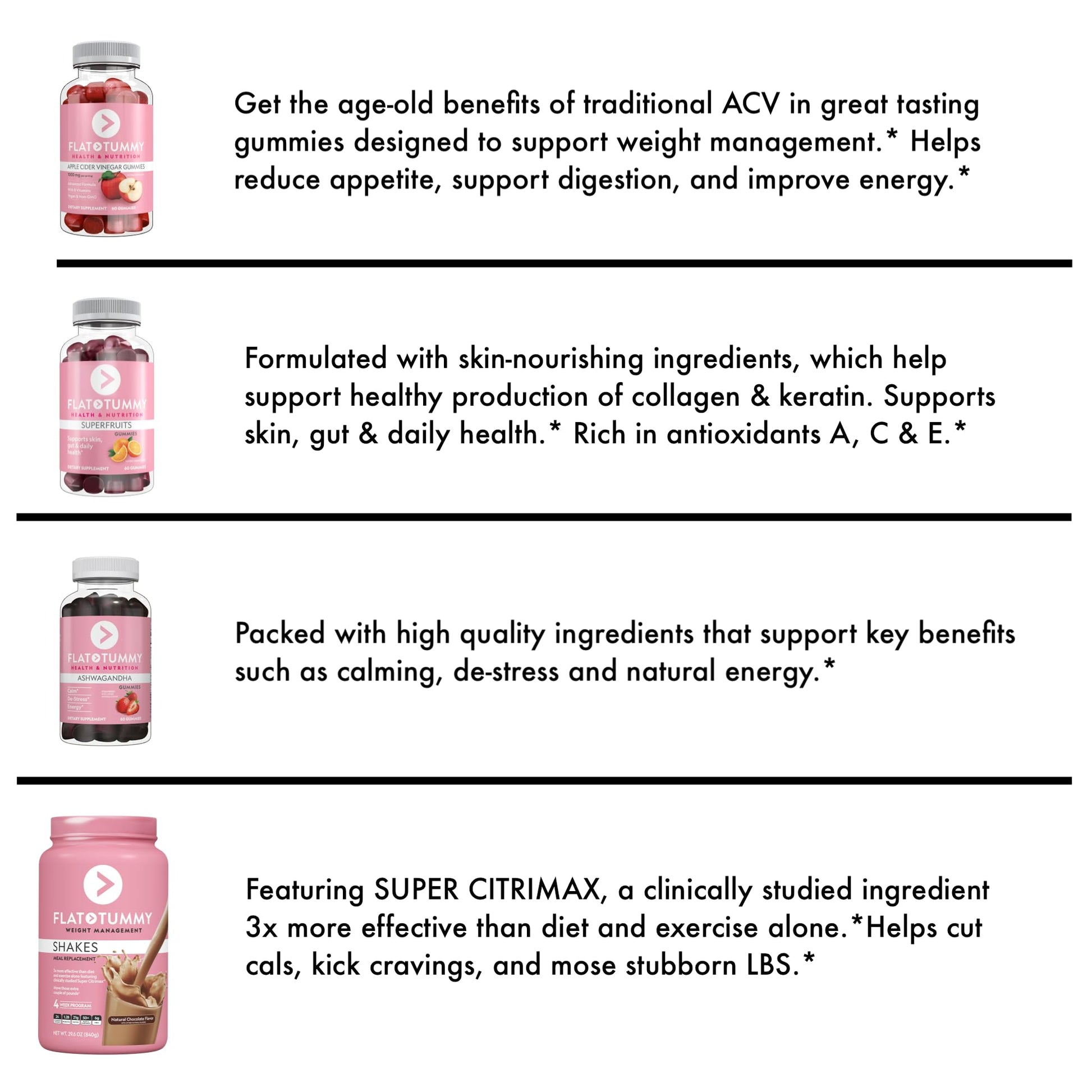 Flat Tummy Gummies Bundle with Apple Cider Vinegar Gummies, Superfruits Gummies Flat Tummy Tea uk supplements
