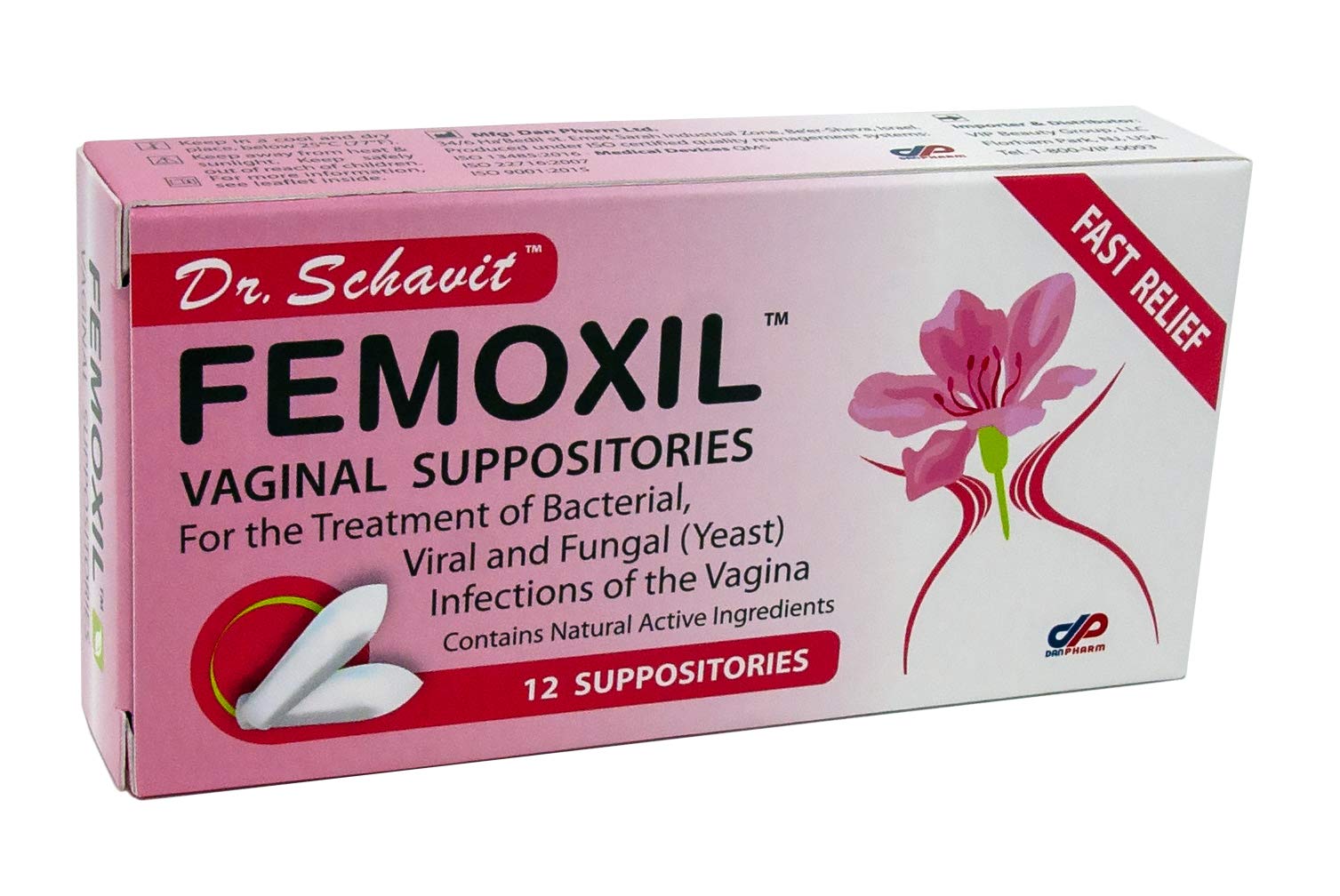 DR. SCHAVIT FEMOXIL Vaginal Suppositories - Natural Plant-Based Formula for The Treatment of Bacterial DR. SCHAVIT uk supplements