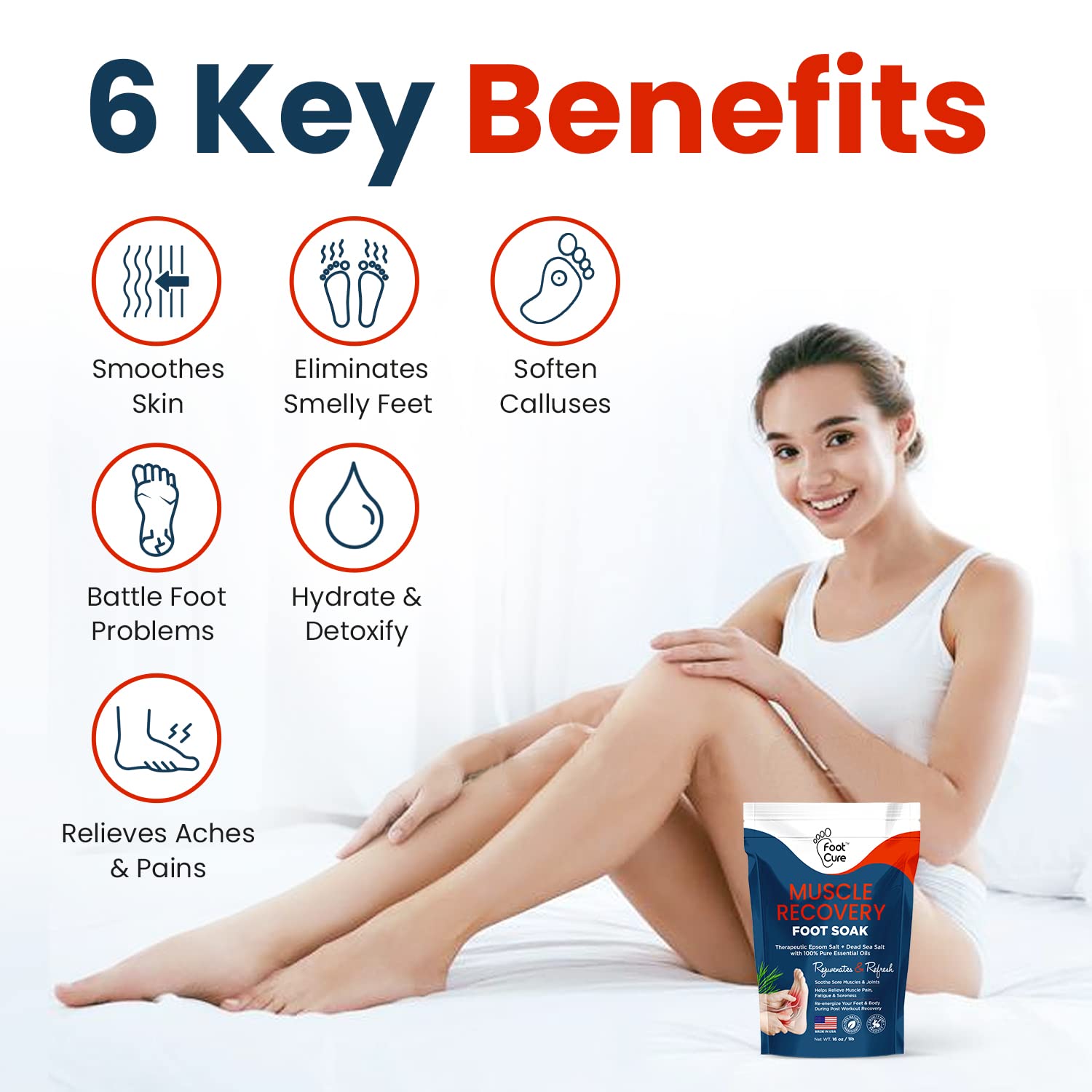 Muscle Relief Foot Soak with Epsom Salts - All Natural Salts for Post Workout Recovery FOOT CURE uk supplements