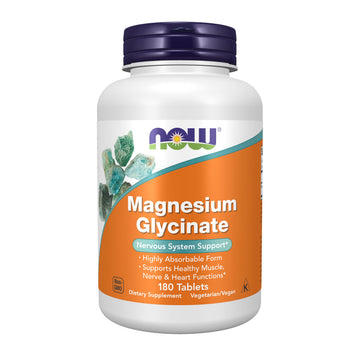 NOW Foods Supplements, Magnesium Glycinate 100 mg, Highly Absorbable Form, 180 Tablets NOW Foods uk supplements