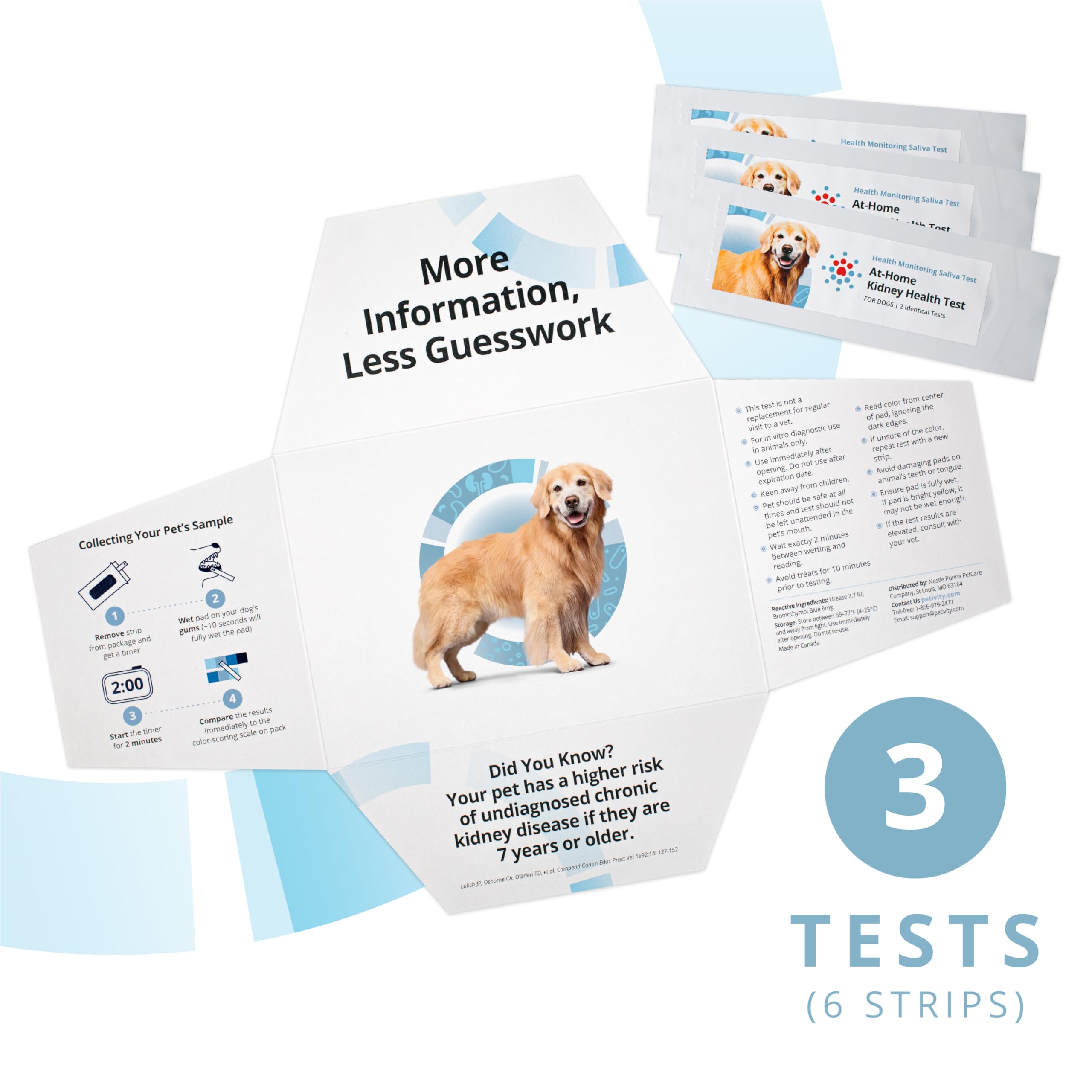 Petivity At-Home Kidney Health Test Kit for Dogs — Quick Saliva Urea Test (2-Minute Home Check), Powered by Purina — Help Detect Early Kidney Changes - (Pack of 3) petivity uk supplements