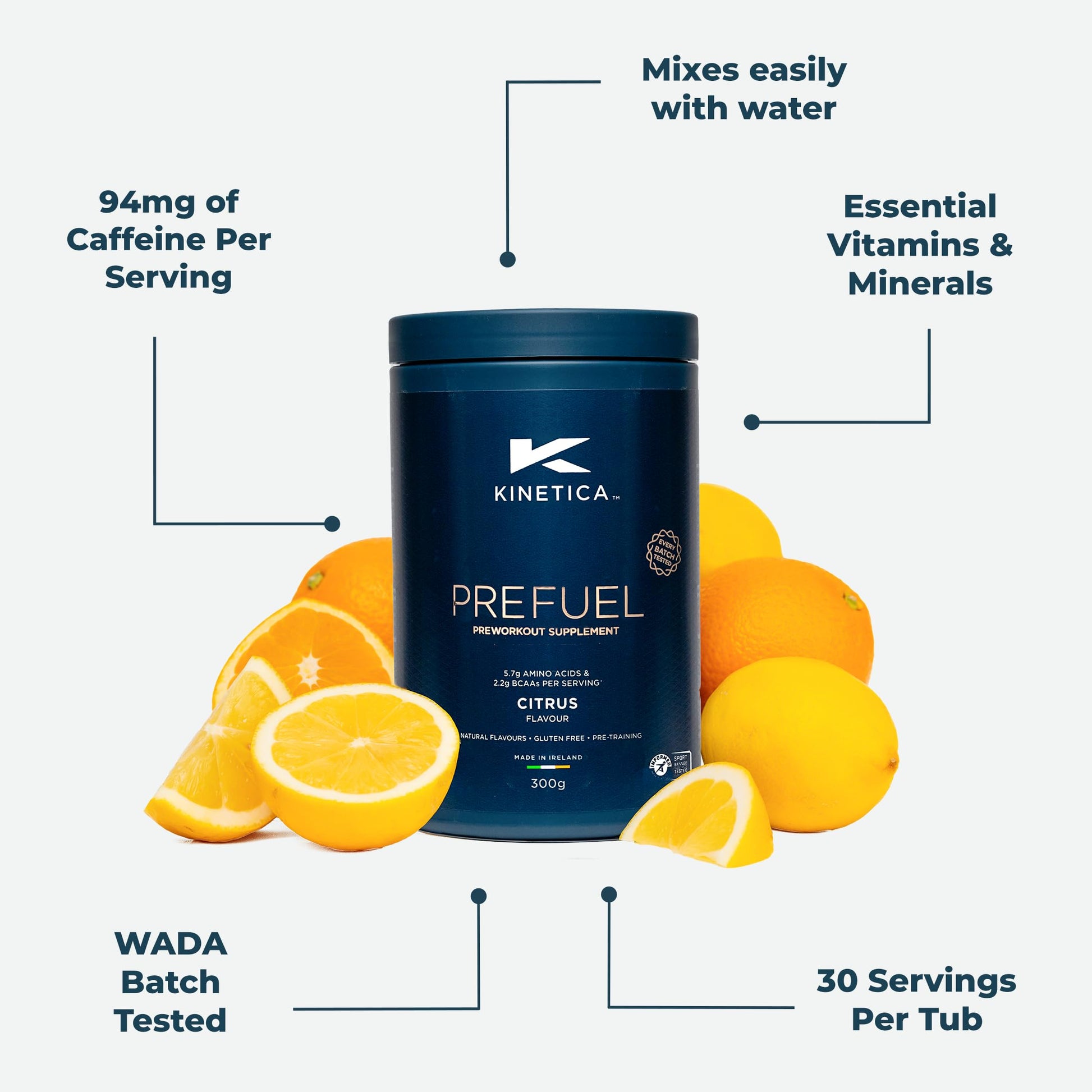 Kinetica PreFuel, Pre Workout, 5.7g Amino Acids & 2.2g BCAA's per Serving, 30 Servings Kinetica uk supplements