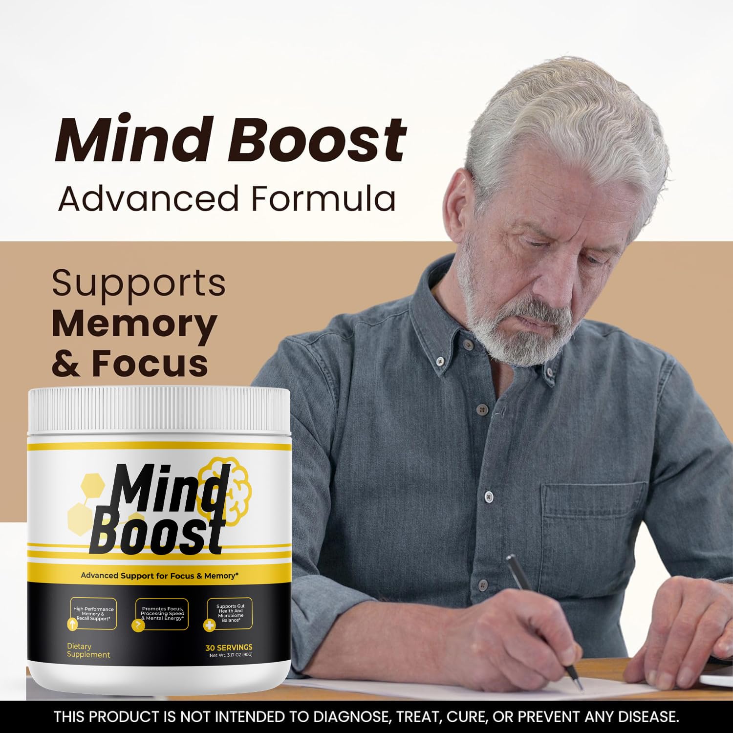 MindBoost Powder - Official Mind Boost Day Supplement, Advanced Nootropic, Premium Formula, Natural Vitamins for Wellness - 1 Bottle for 1 Month VIVALIS uk supplements