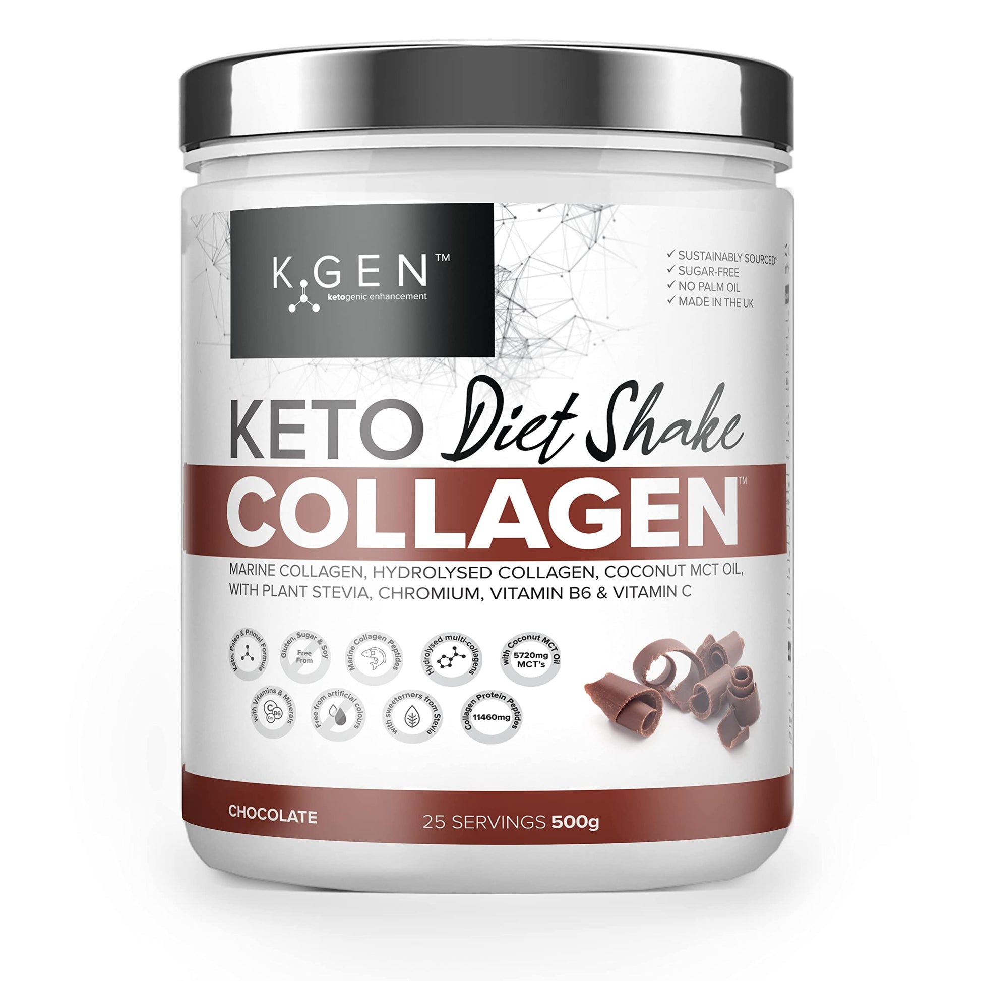 K-GEN Diet Shake Meal Replacement Keto Collagen Powder | Multi Collagen Protein with MCT Oil, Vitamin C K GEN ketogenic enhancement uk supplements