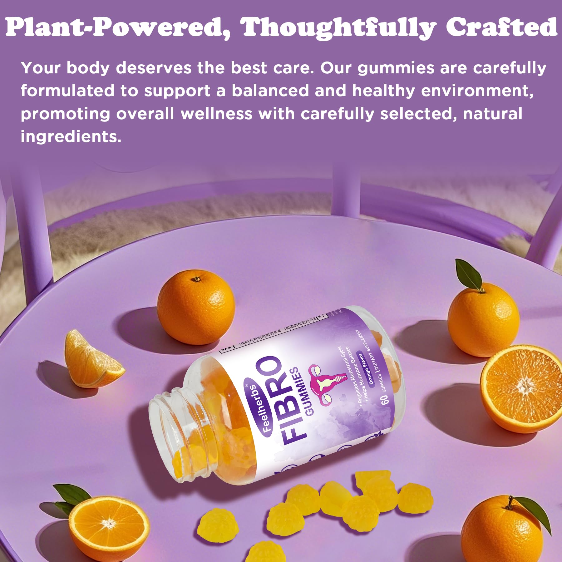 Fibro Gummies for Women Ovarian, Multivitamin Gummies for Hormone Balance, Ovarian Support Inositol Gummy with Vitamin A, E, and Minerals, 60 Count Feelherbs uk supplements