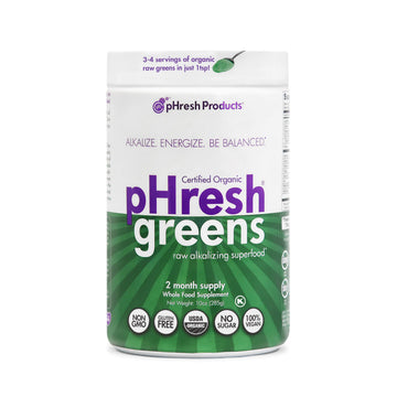 pHresh - Greens Raw Alkalizing Superfood Greens Powder - 2 Month Supply - Vegan, Kosher, Gluten Free - Natural Enzymes, Nutrients - Approved for Intermittent Fasting - 10 oz Phresh Products uk supplements
