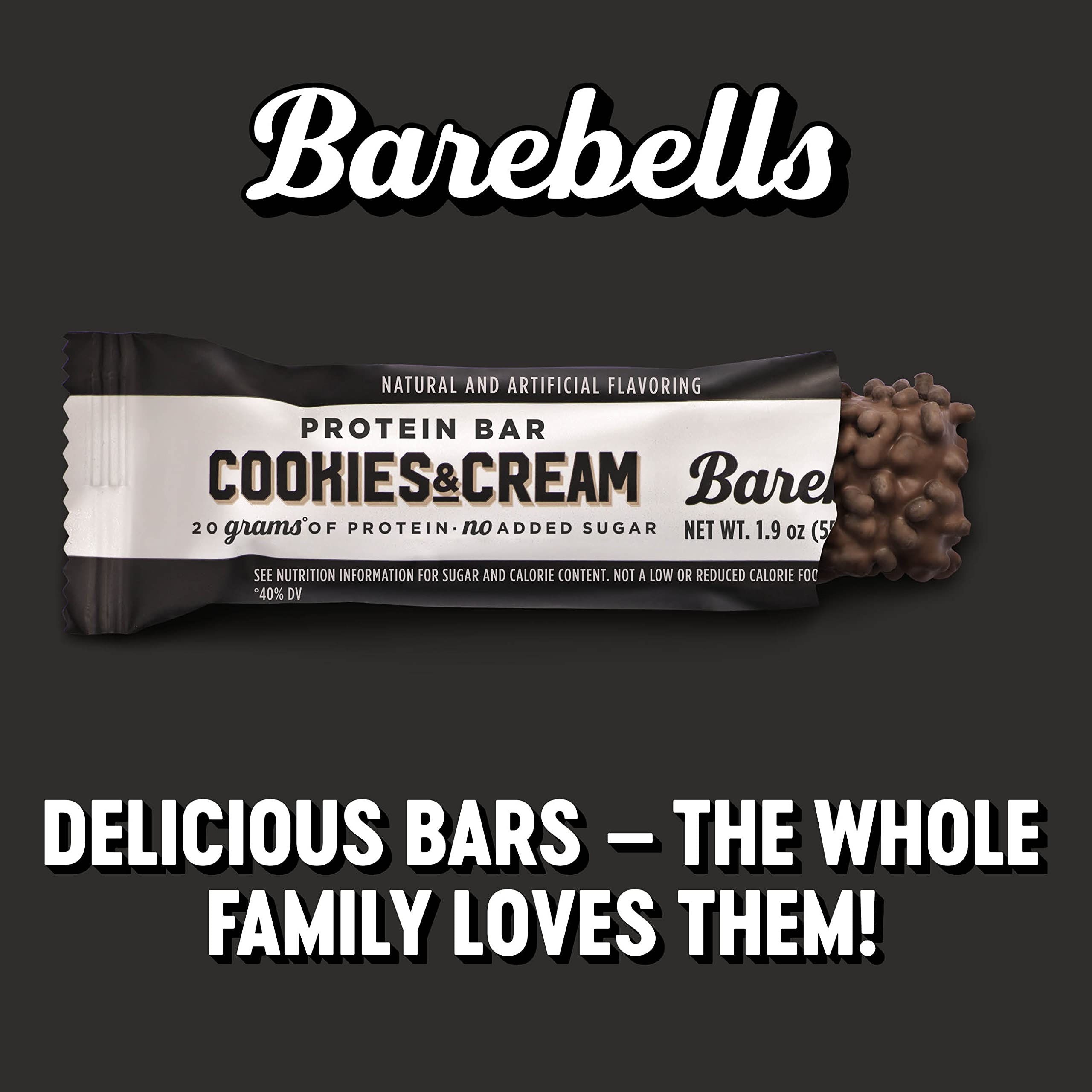 Barebells Protein Bars Cookies & Cream - 12 Count, 1.9oz Bars - Protein Snacks with 20g BAREBELLS uk supplements