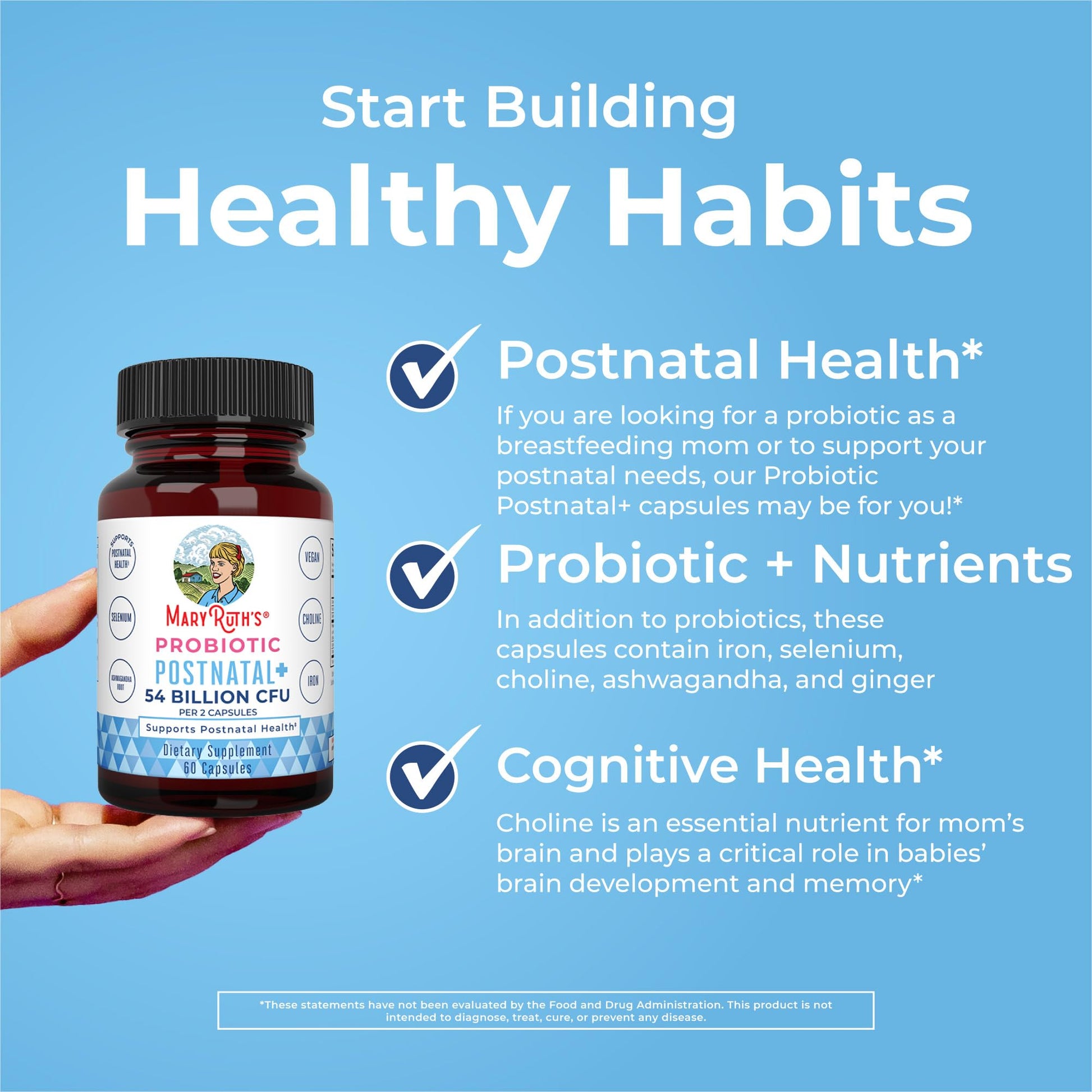 MaryRuth Organics Postnatal Probiotics for Breastfeeding Women | Nursing Probiotic Capsules with Vitamins | Minerals & Antioxidants | 54 Billion CFU | Non-GMO | Vegan | 30 Servings MARYRUTH'S uk supplements