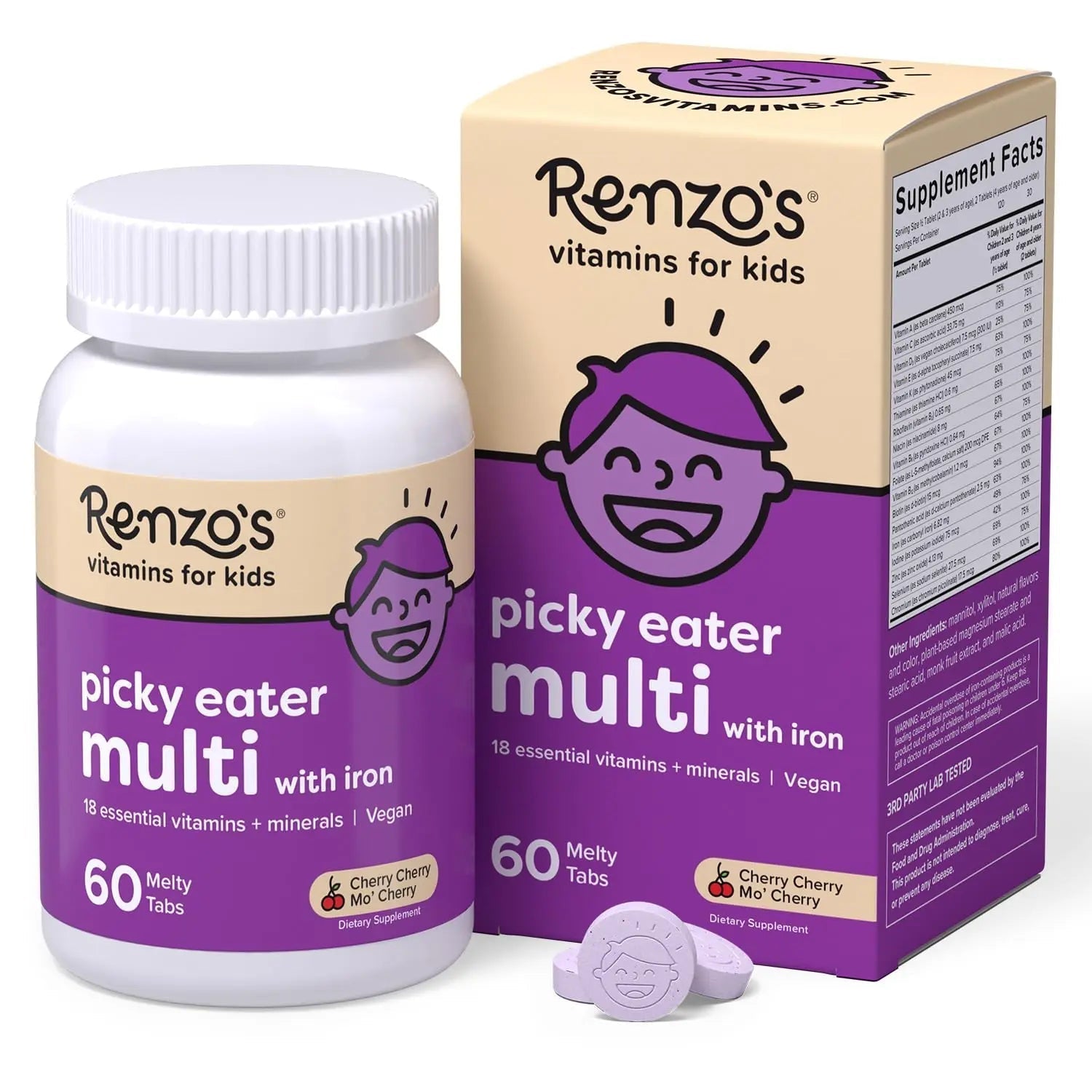 Renzo's Vitamins Happy Tummies Bundle, Probiotics for Kids and Picky Eater Kids Multivitamin Renzo's uk supplements