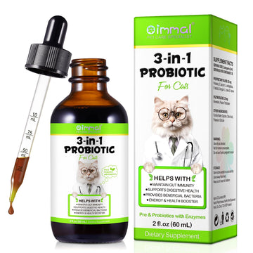Liquid Cat Probiotic, Natural 3 in 1 Probiotic for Cats, Cat Digestive Support,Gut Health Support,Help with Diarrhea,Gas and Bloating, Cat Herbal Supplements- 60ml VOSIFSDIY uk supplements