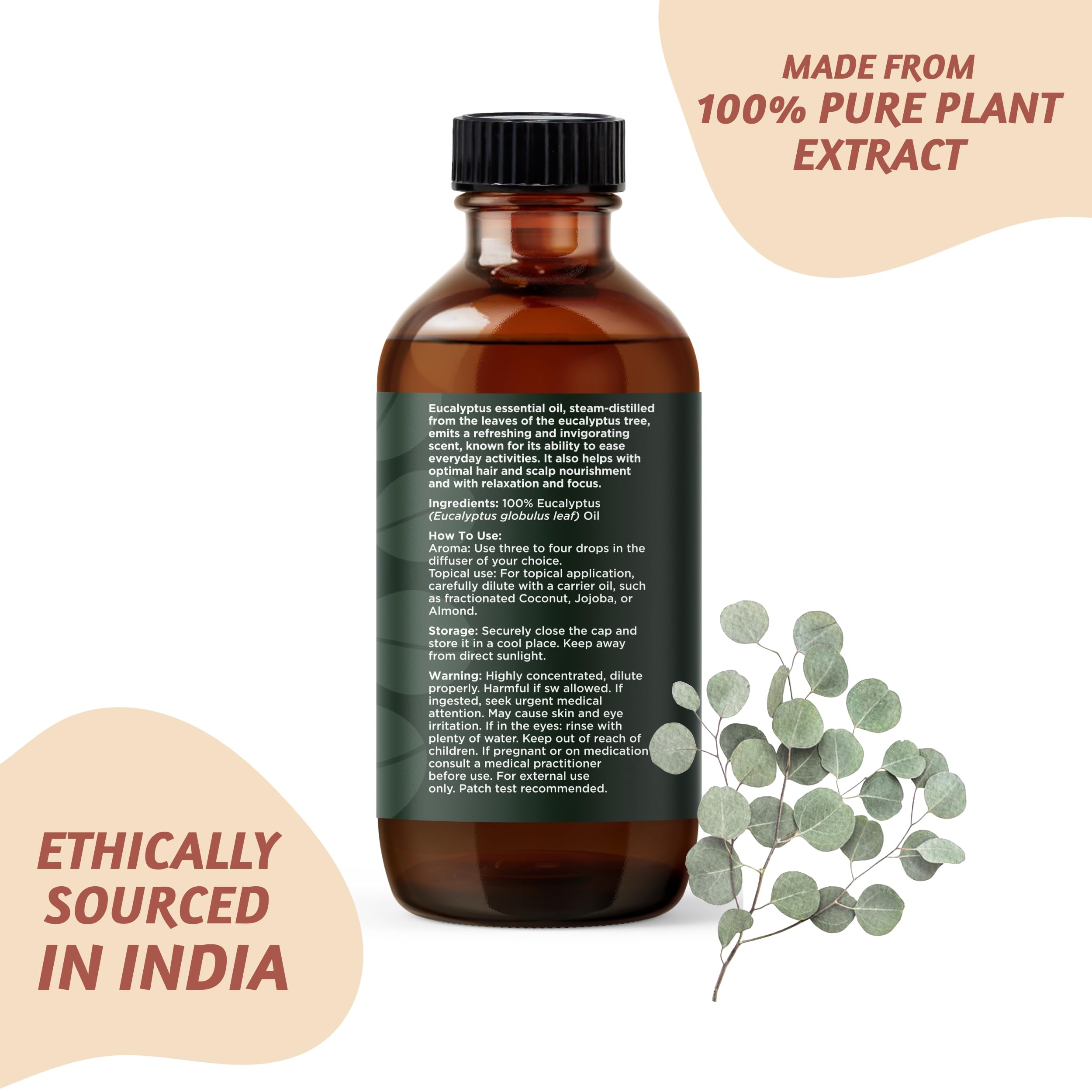 Folkulture Eucalyptus Essential Oil for Diffuser - 4 Fl Oz - 100% Pure, Natural and Undilluted Essential Oil Folkulture uk supplements