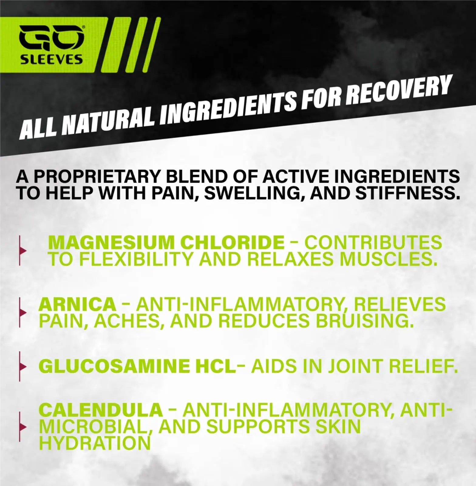 Go Sleeves Sports Recovery Cream - Concentrated Muscle and Joint Recovery Lotion – Magnesium Chloride Cream with Arnica for Muscle Pain and Stiffness from Running, Exercise, Backache – 2 Ounces GO SLEEVES uk supplements