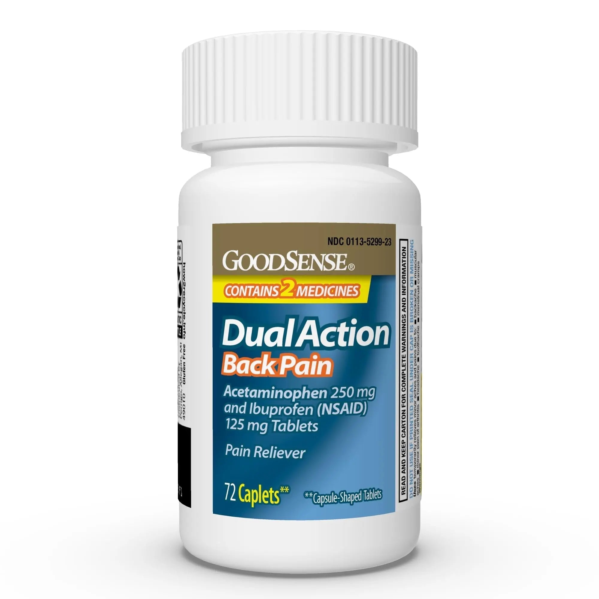 GoodSense Dual Action Acetaminophen and Ibuprofen (NSAID) Tablets, 250 mg/125 mg, Back Pain, 72 Count GoodSense uk supplements