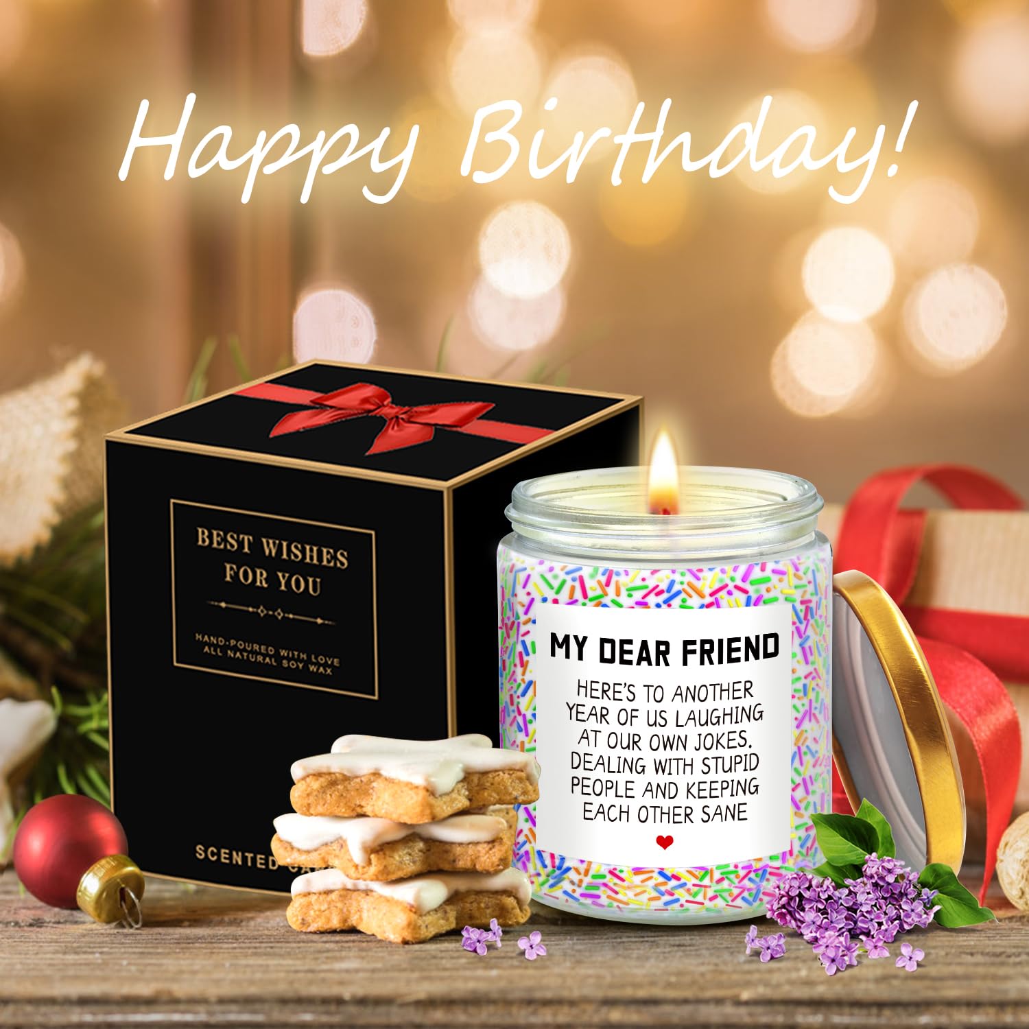 Birthday Gifts for Women, Happy Birthday Candle, Sister Birthday Gifts Ideas LOTICONA uk supplements