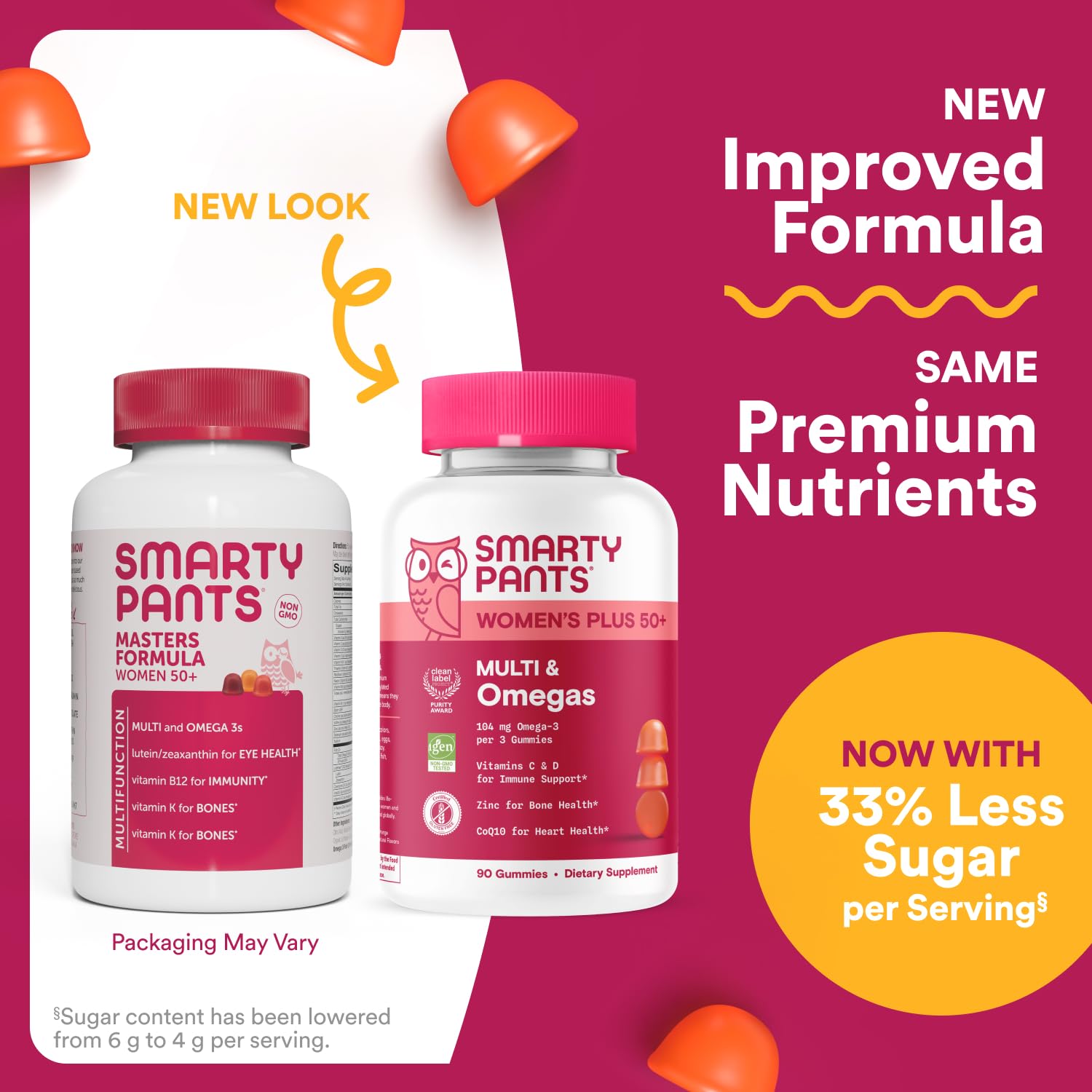 SmartyPants Multivitamin Gummy for Women 50 and Over - Improved Formula: Omega 3 (DHA/EPA), Methylfolate, CoQ10, Vitamin D3, C SmartyPants uk supplements