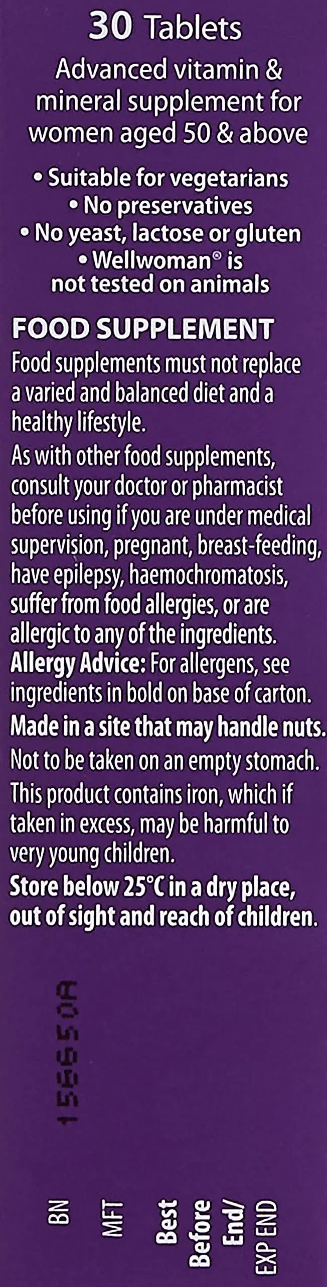 Wellwoman Vitabiotics 50+ 30 Tablets Wellwoman uk supplements