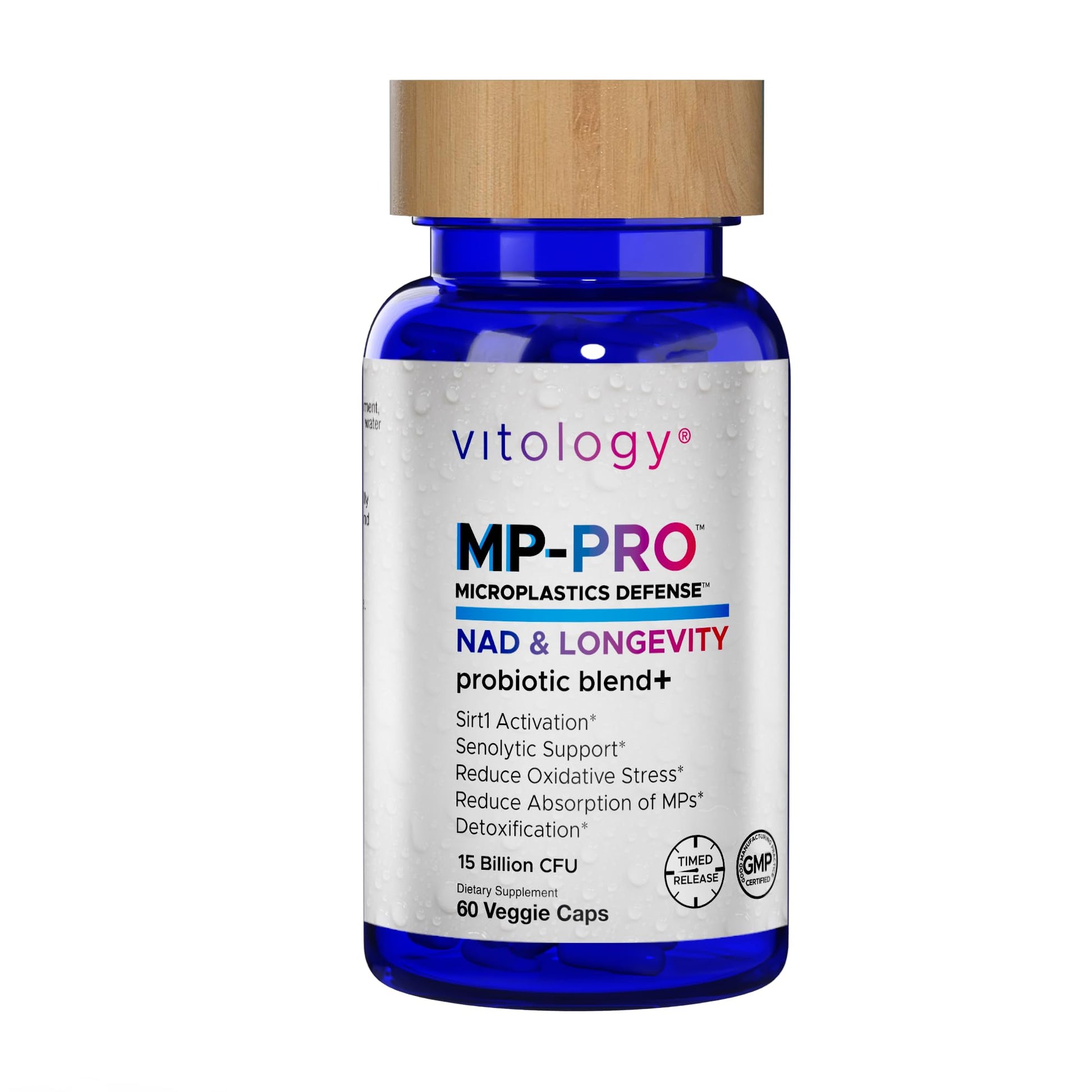 Vitology MP-PRO Microplastics Defense | 15 Billion CFU Probiotic + Antioxidant Blend | NMN, NAC, Glutathione, Resveratrol & Charcoal | Supports Cellular Detox, Longevity & Gut Health – 60 Capsules Vitology uk supplements
