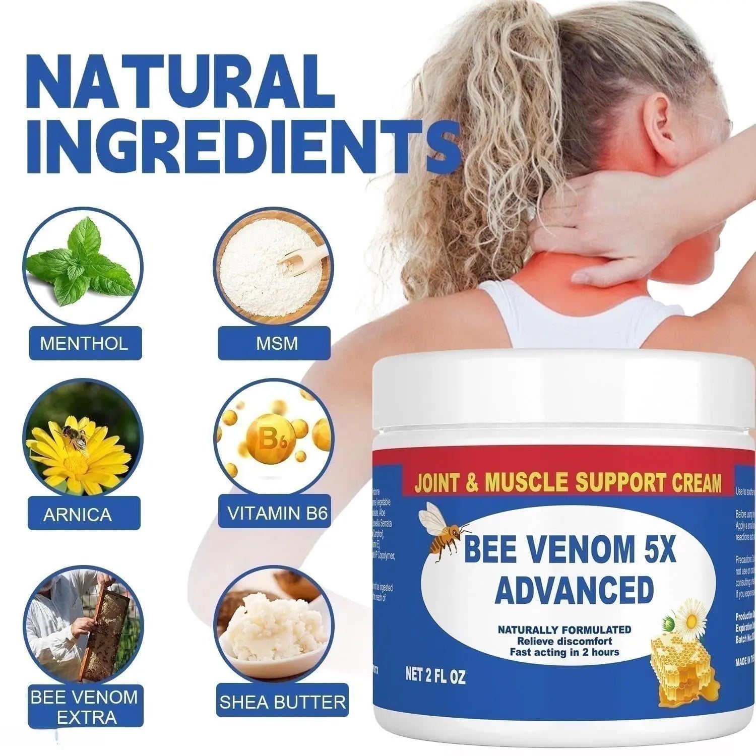 JOYFULART Zealand Bee Venom Serum Gel, Professional for Joint, Muscle, Bone Cream, 24h Fast Release, Soothing Powerful for Back, Neck, Hand, Foot, Knee, Muscle, Shoulder, Hip, Nerve JOYFULART uk supplements