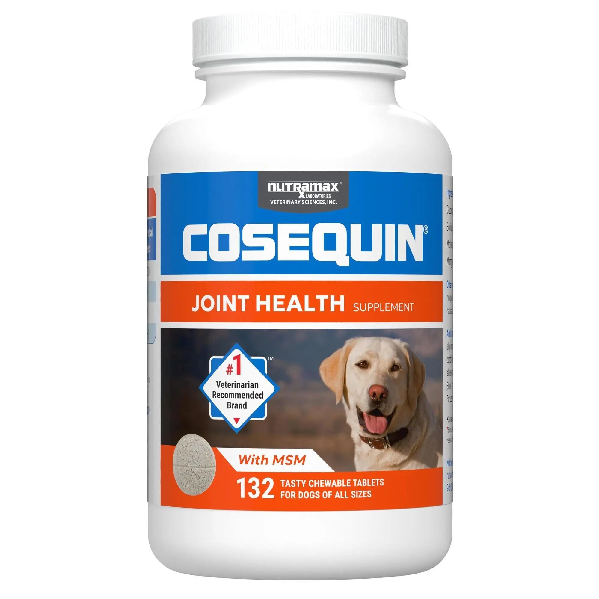 Nutramax Laboratories Cosequin Maximum Strength Joint Health Supplement for Dogs - With Glucosamine, Chondroitin, and MSM, 2 Pack, 264 Total Chewable Tablets Nutramax Laboratories uk supplements
