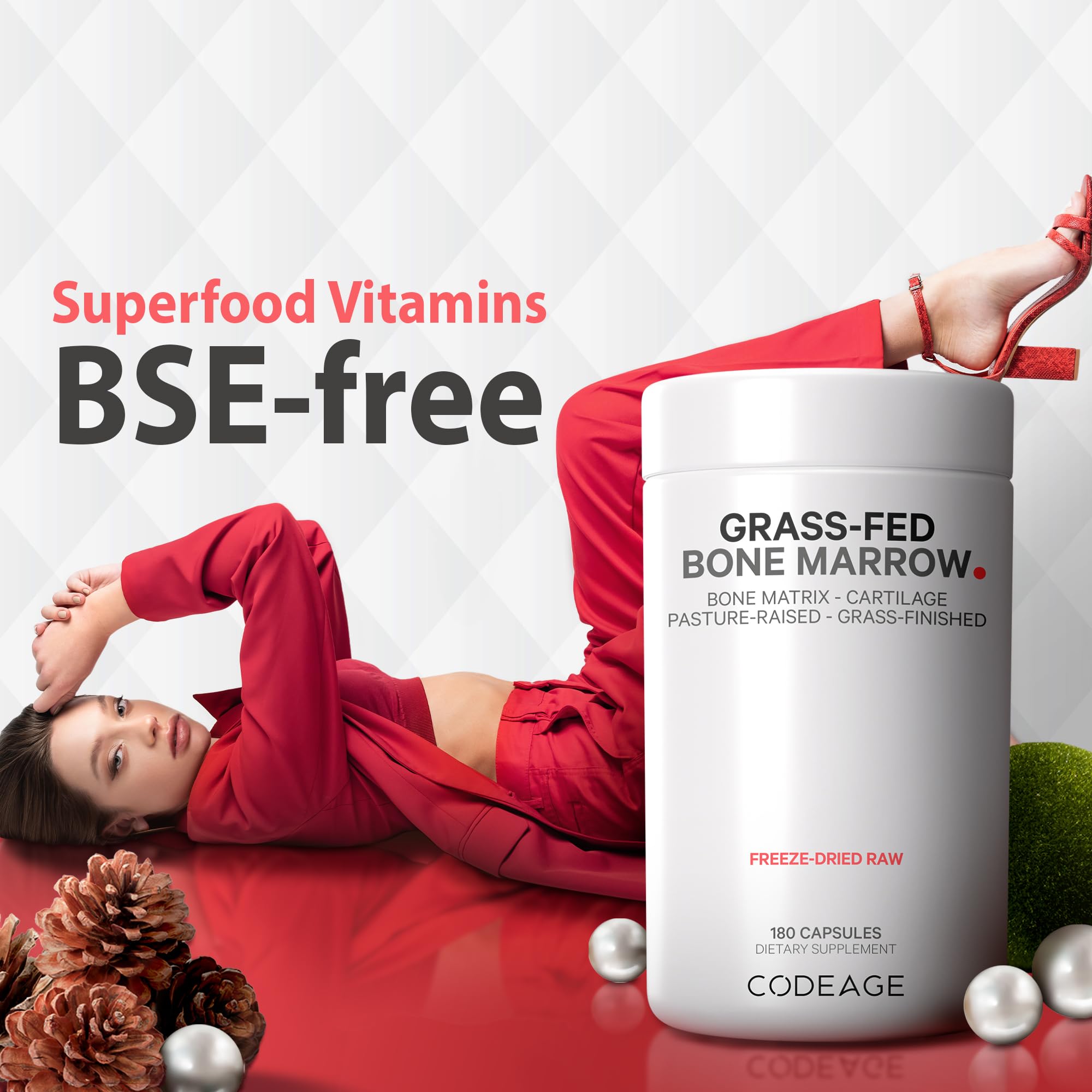 Codeage Grass Fed Bone Marrow, Full Spectrum Whole Bone Extract Codeage uk supplements