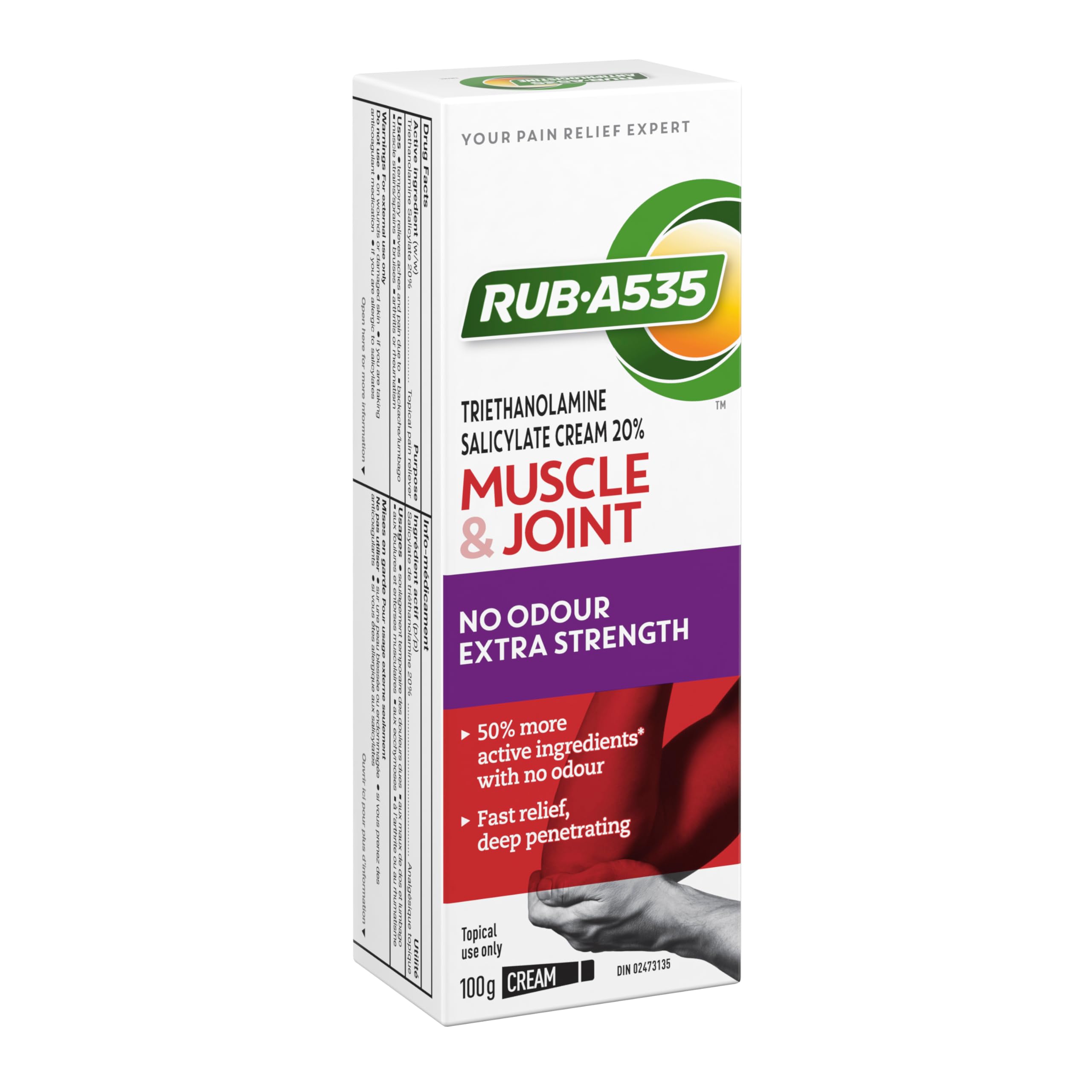 RUB A535 ULTRA STRENGTH NO ODOUR CREAM For Deep Penetrating Relief of Muscle, Joint & Arthritic Pain 100 g Rub A535 uk supplements