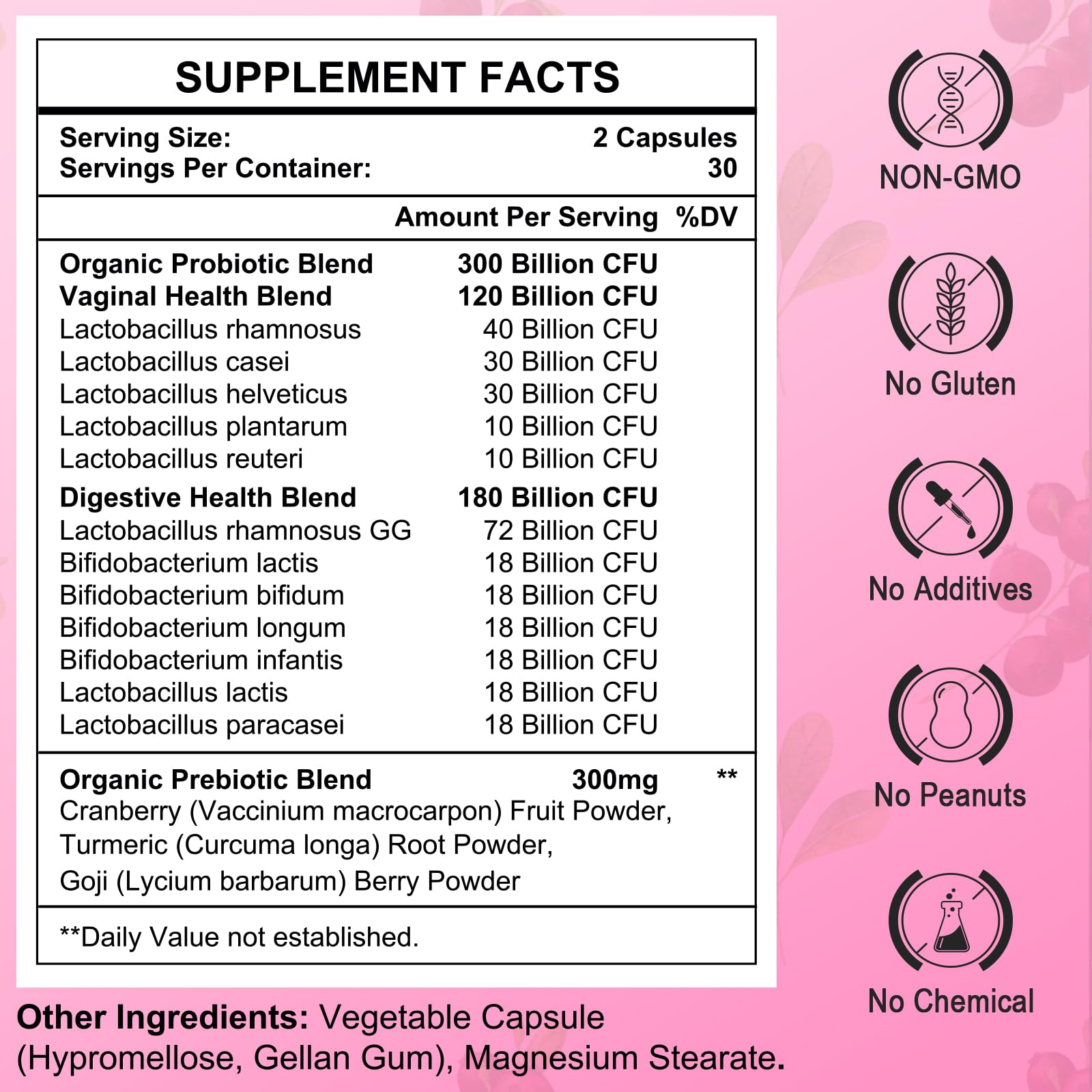 300 Billion CFUs Probiotics for Women,12 Strains Probiotics with Prebiotic Cranberry Heafetine uk supplements