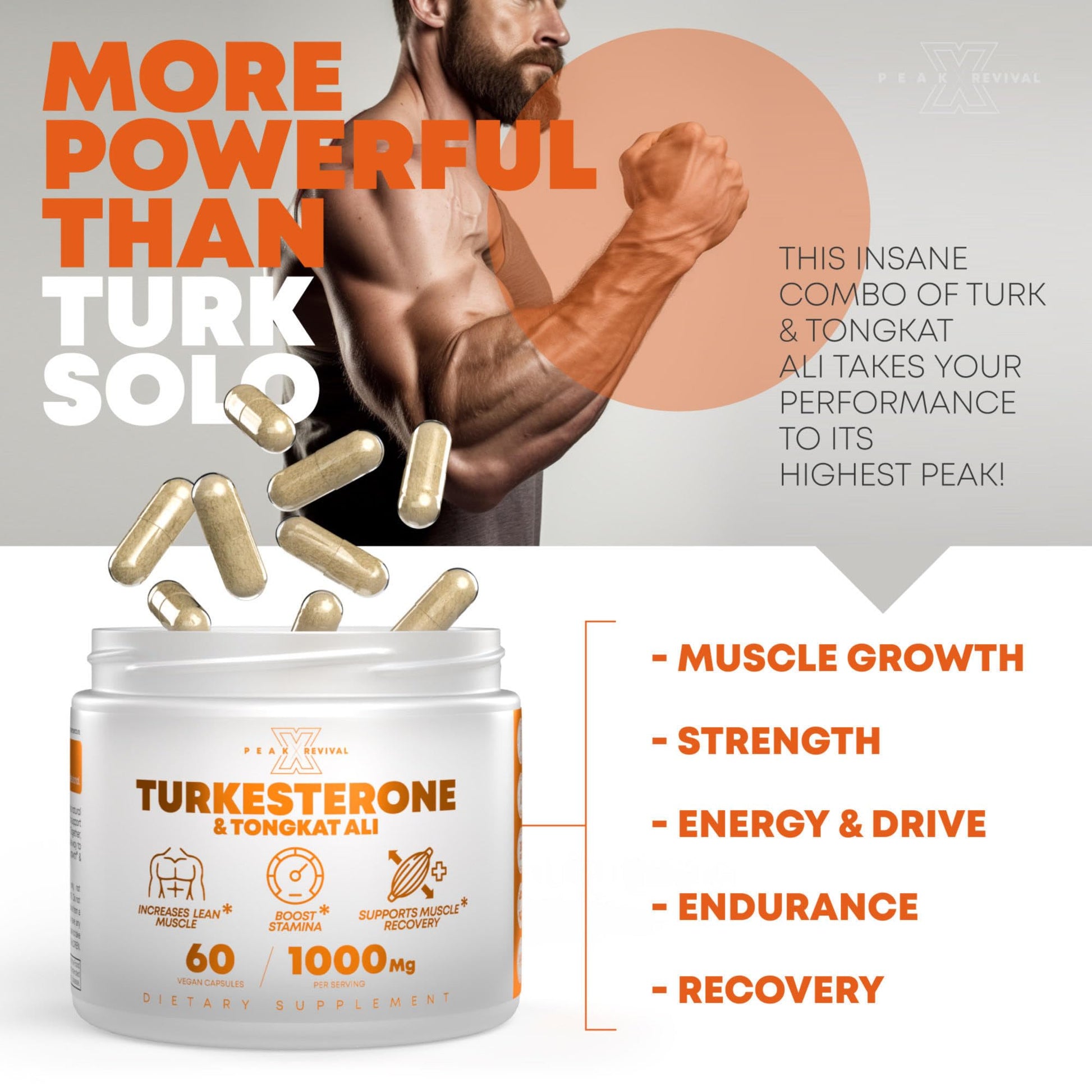Peak Revival-X Turkesterone & Tongkat Ali 1000mg Supplement - 500mg Peak Revival-X uk supplements
