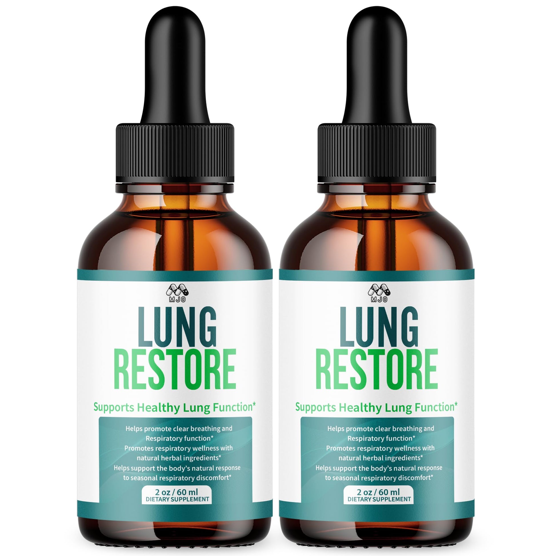 (2 Pack) Lung Restore Drops, Official LungRestore Liquid Supplement Drops with All Natural Ingredients, Lung Restore Advanced Lungs Wellness Support with Premium Vitamins for Women & Men (60 Servings) MJO uk supplements