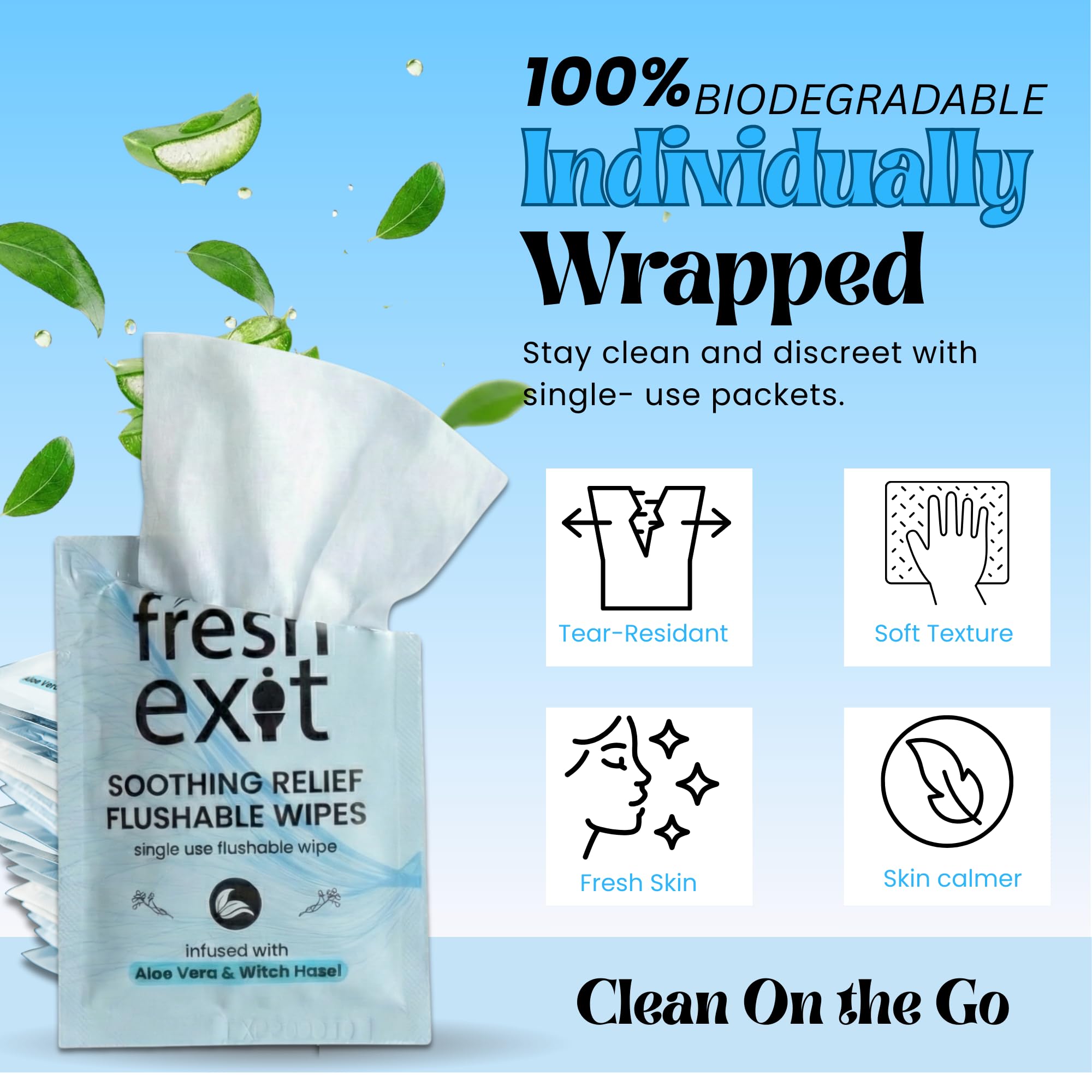 FreshExit Flushable Hemorrhoid Wipes – 36 Count – Individually Wrapped with Witch Hazel & Aloe Vera, Large Discreet Travel Wipes for Adults, Soothing & Gentle on Skin FreshExit uk supplements