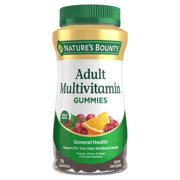 Nature's Bounty Adult Multivitamin Gummies, Vitamin Supplement, Daily Nutritional Needs, Orange, Cherry and Grape Flavor, 75 Gummies Nature's Bounty uk supplements