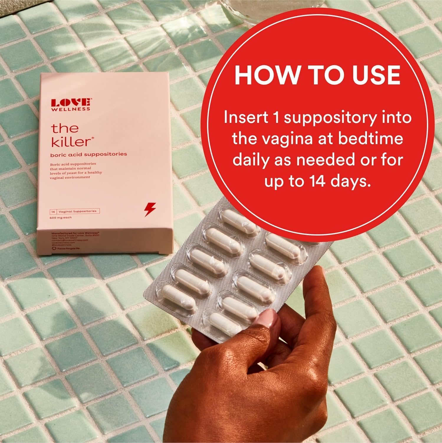 Love Wellness Good Girl Probiotics & The Killer | Vaginal pH Balance Supplement & Boric Acid Suppositories Love Wellness uk supplements