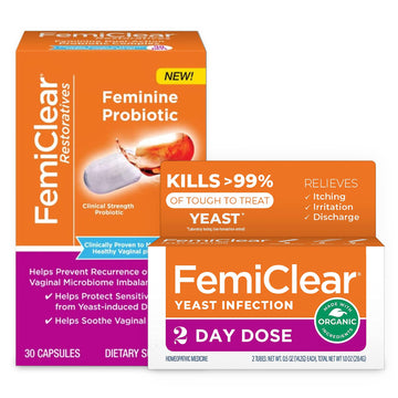 FemiClear Gentle Soothing Formula 2-Day Dose Yeast Infection Product for Women & 30 Capsules FemiClear uk supplements