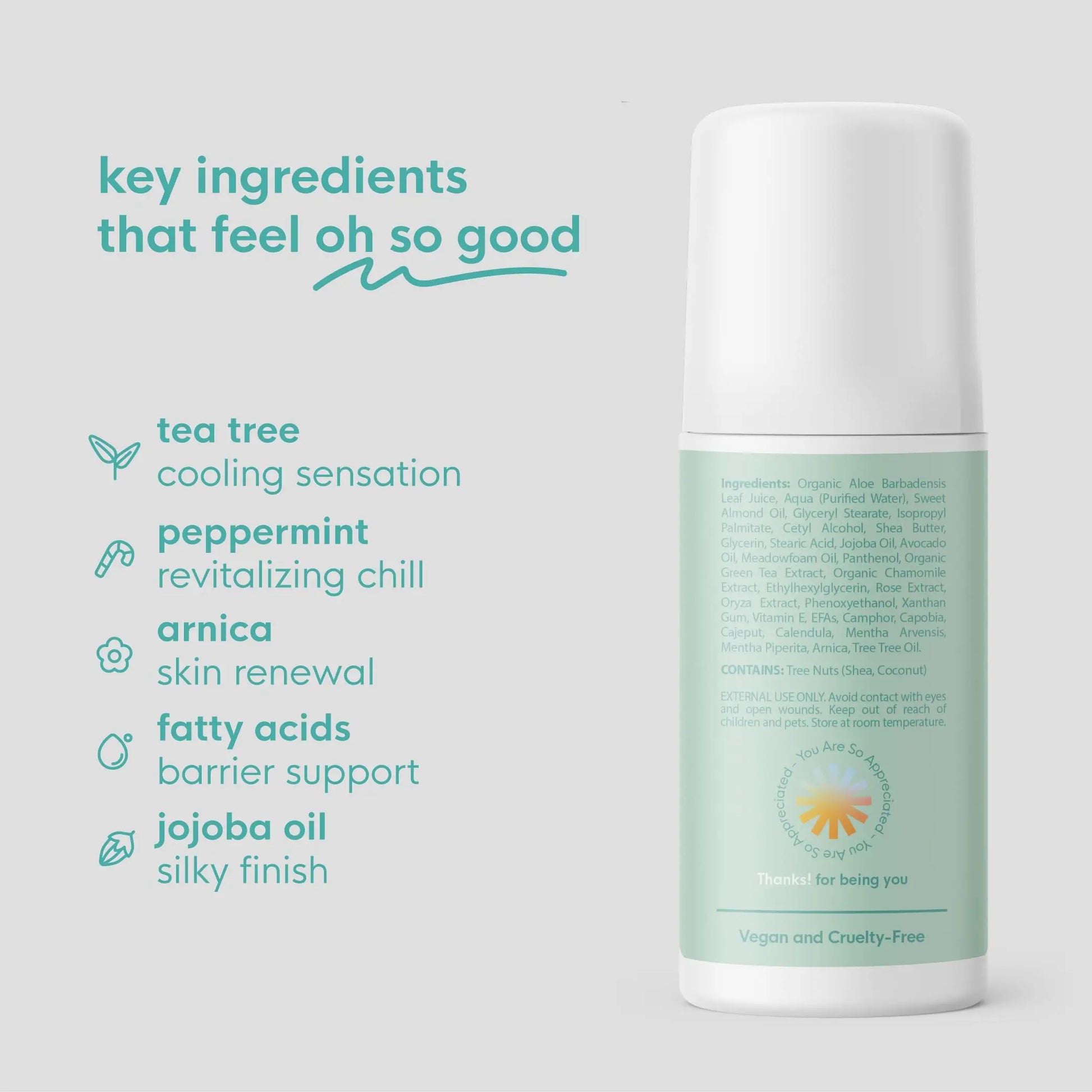 Thanks! Naturals Muscle Freeze Roll On, Tea Tree Tingle, Vegan, Cold Pressed Formula with Shea Butter, Eucalyptus & Peppermint, Use on Neck, Knees & Joints, Post Workout Essential, 3 FL OZ Thanks! Naturals uk supplements