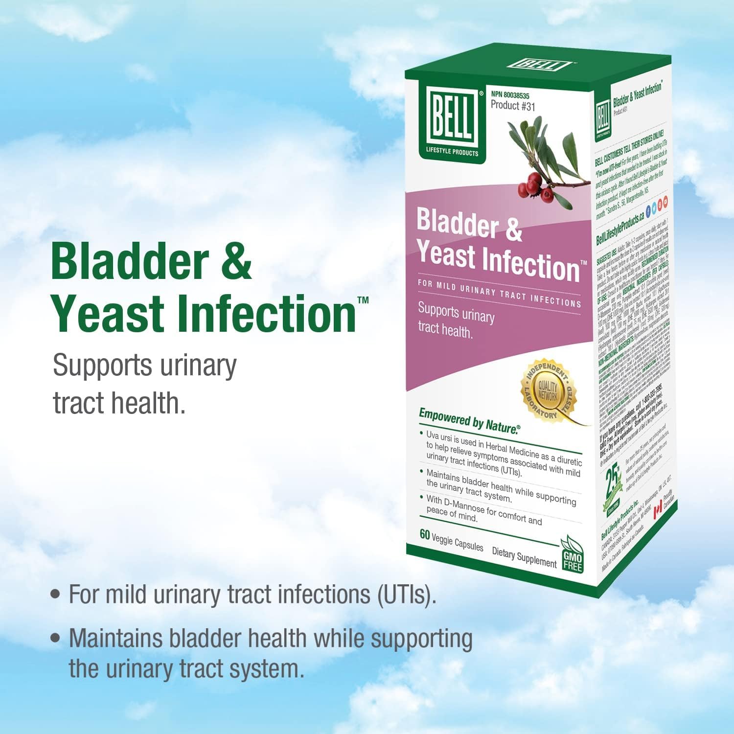 Bell Lifestyle Products Bladder Health and Yeast Balance - 60 Capsules Bell uk supplements