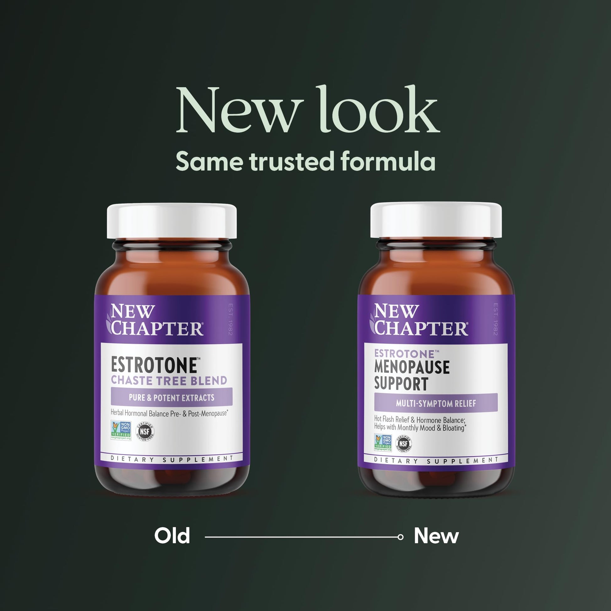 New Chapter Menopause Supplement - Estrotone Herbal Hormone Balance for Women in Perimenopause, with Black Cohosh for Hot Flash Relief & to Reduce Night Sweats + Vitex, No Added Hormones - 60 ct New Chapter uk supplements