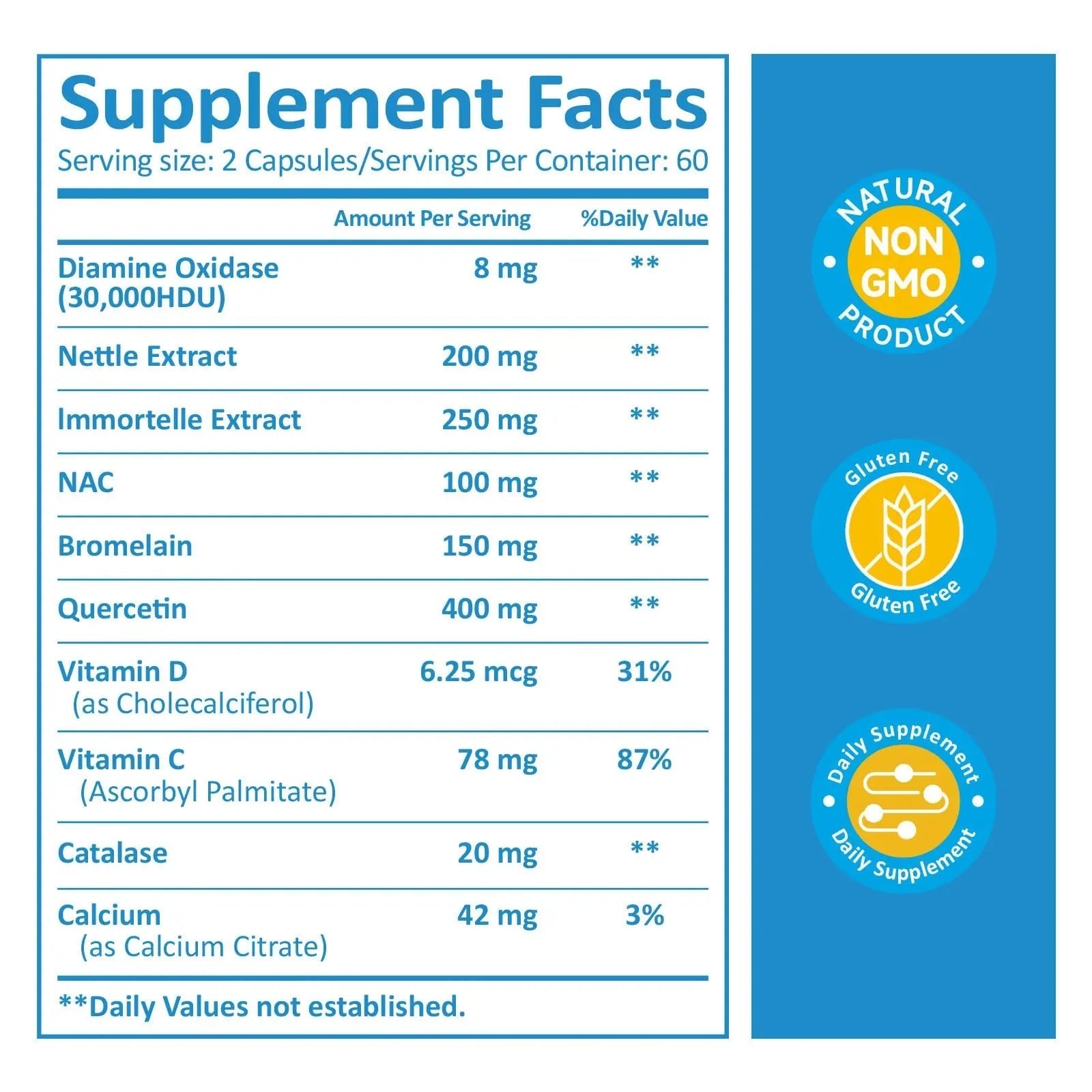 KUAFLY DAO Enzyme Supplements Histamine Blocker 120 Capsules– Natural DAO Supplement with Diamine Oxidase & Quercetin KUAFLY uk supplements