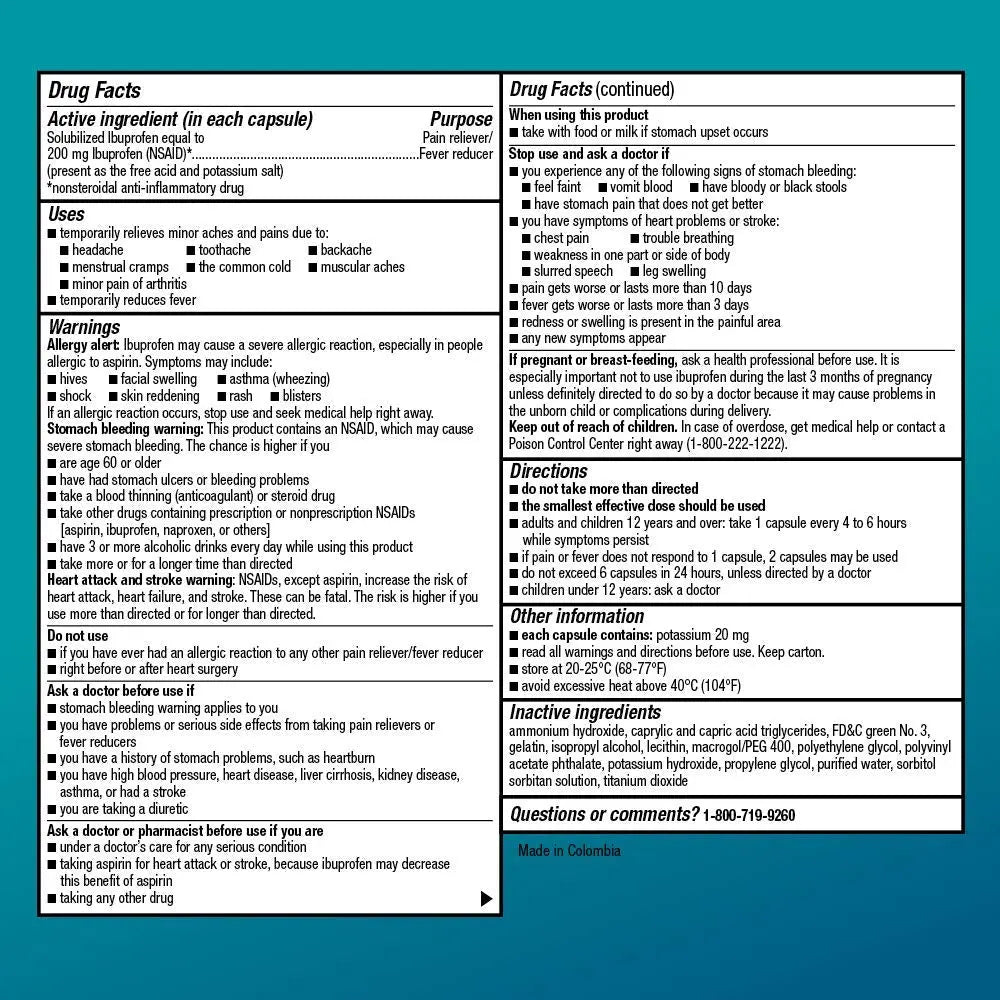 Basic Care Ibuprofen Liquid Gels, 160 Count Amazon Basic Care uk supplements