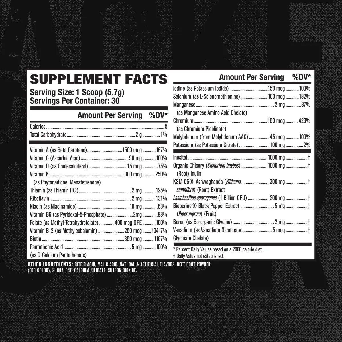 Jacked Factory Vita XT Performance Vitamin Powder - Daily Multivitamin Powder for Men with KSM-66 Ashwagandha, Prebiotic Fiber Jacked Factory uk supplements
