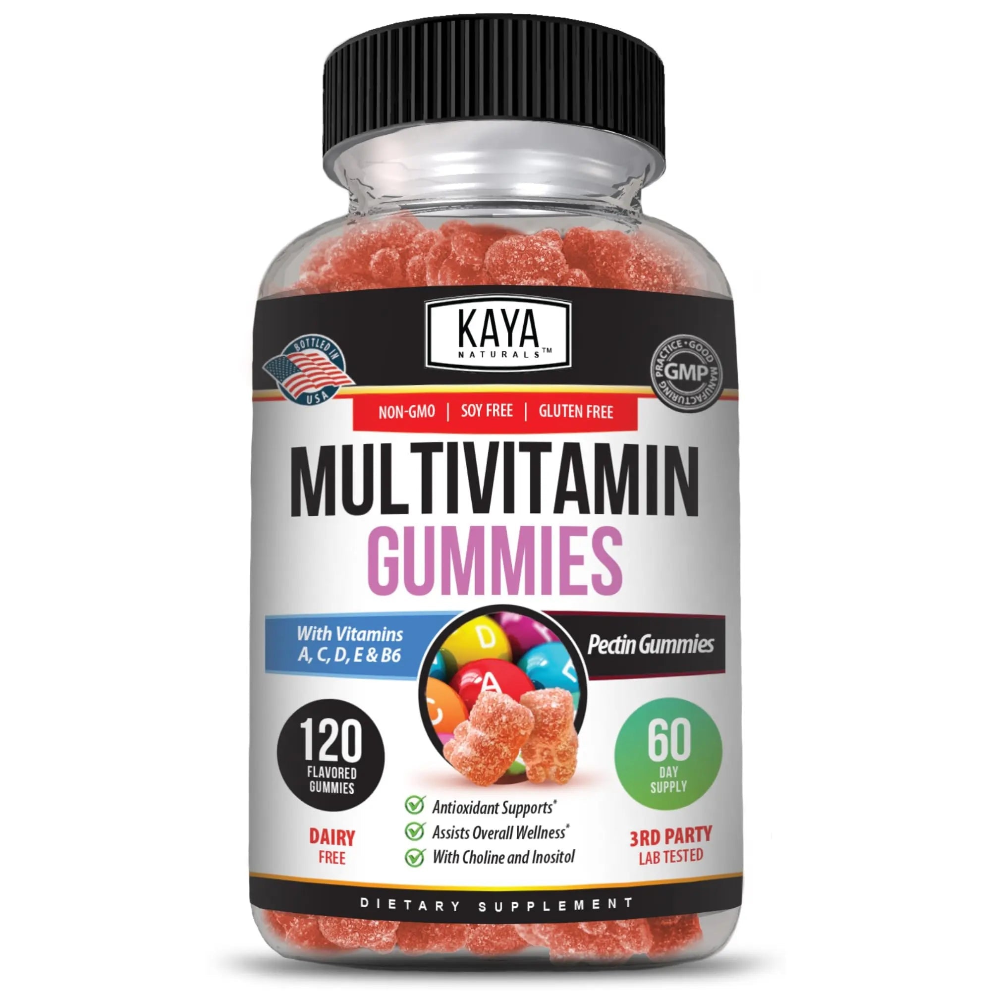 Kaya Naturals Adult Multi Vitamin Gummy, 120 Count, Biotin, Vitamin A, B-12, C & E, Including Zinc, Folic Acid, Strawberry Flavor (120 Gummies) Kaya Naturals uk supplements